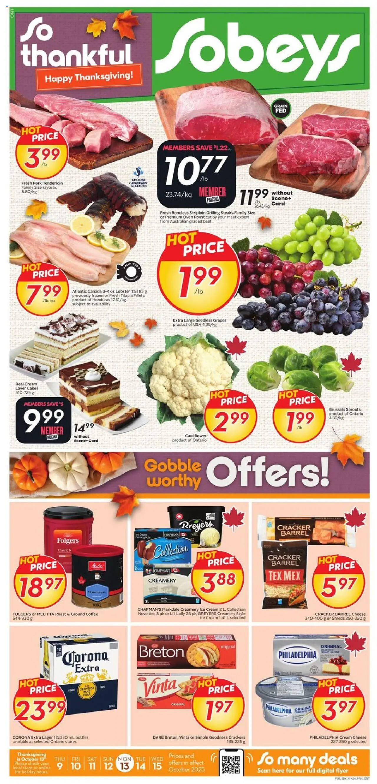 Sobeys weekly flyer / circulaire - page 1- valid from Oct 9, 2025