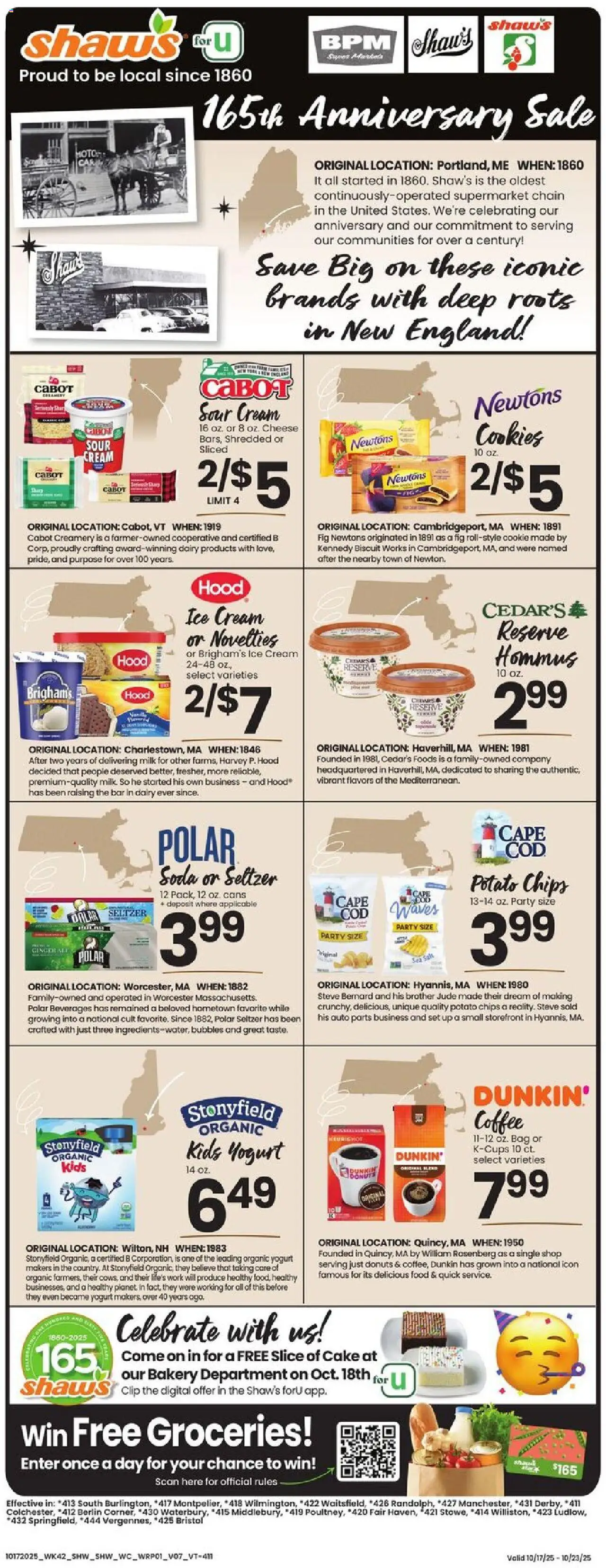 Shaw's Weekly Ad - VT - page 1- valid from 10/17/2025