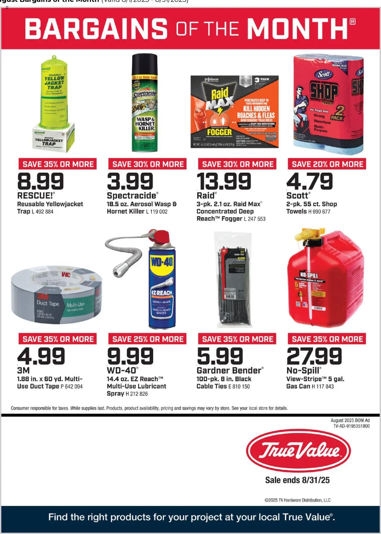 True Value Monthly Ad - page 1- valid from 08/01/2025