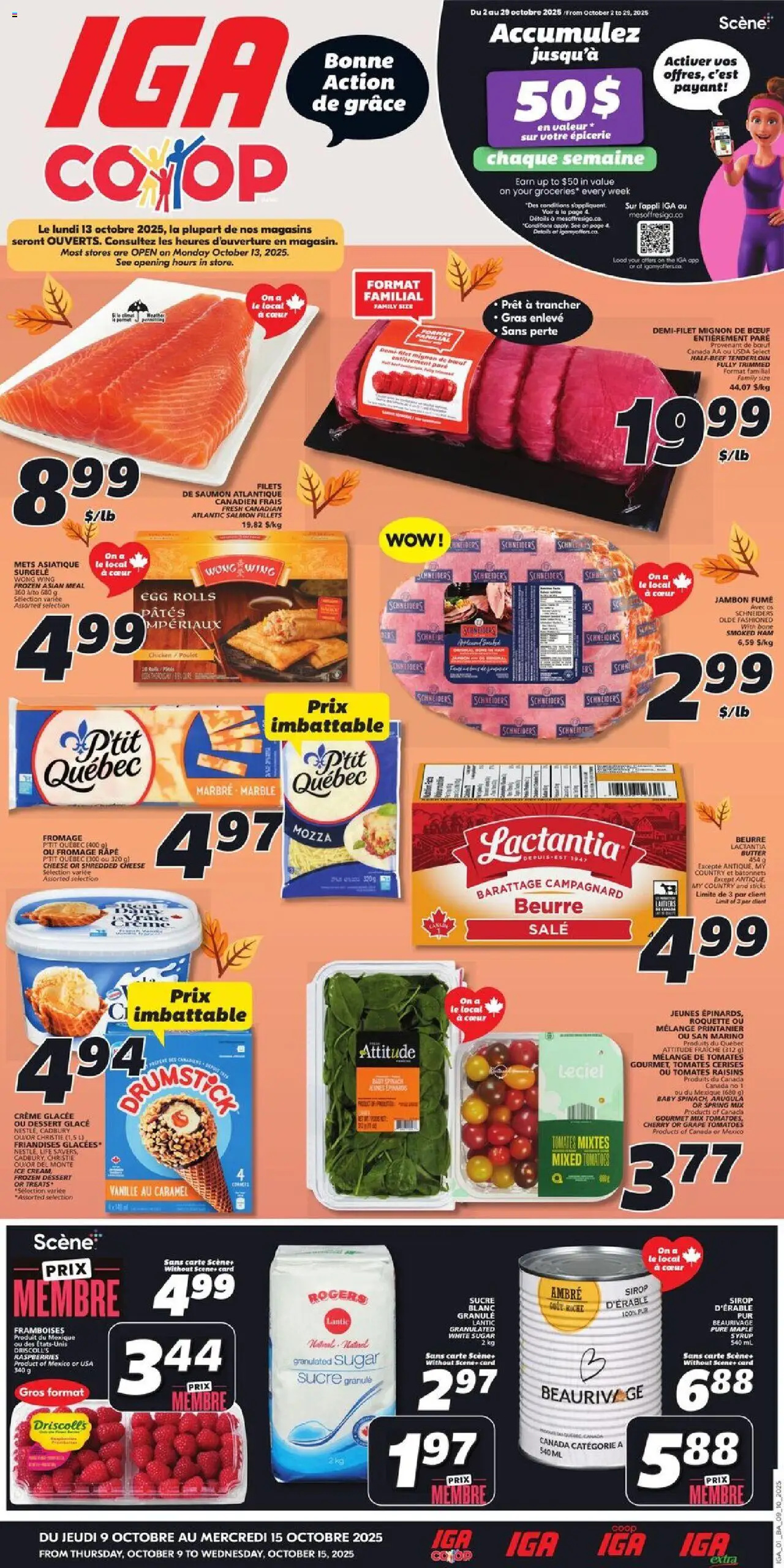 IGA weekly flyer / circulaire - page 1- valid from Oct 9, 2025