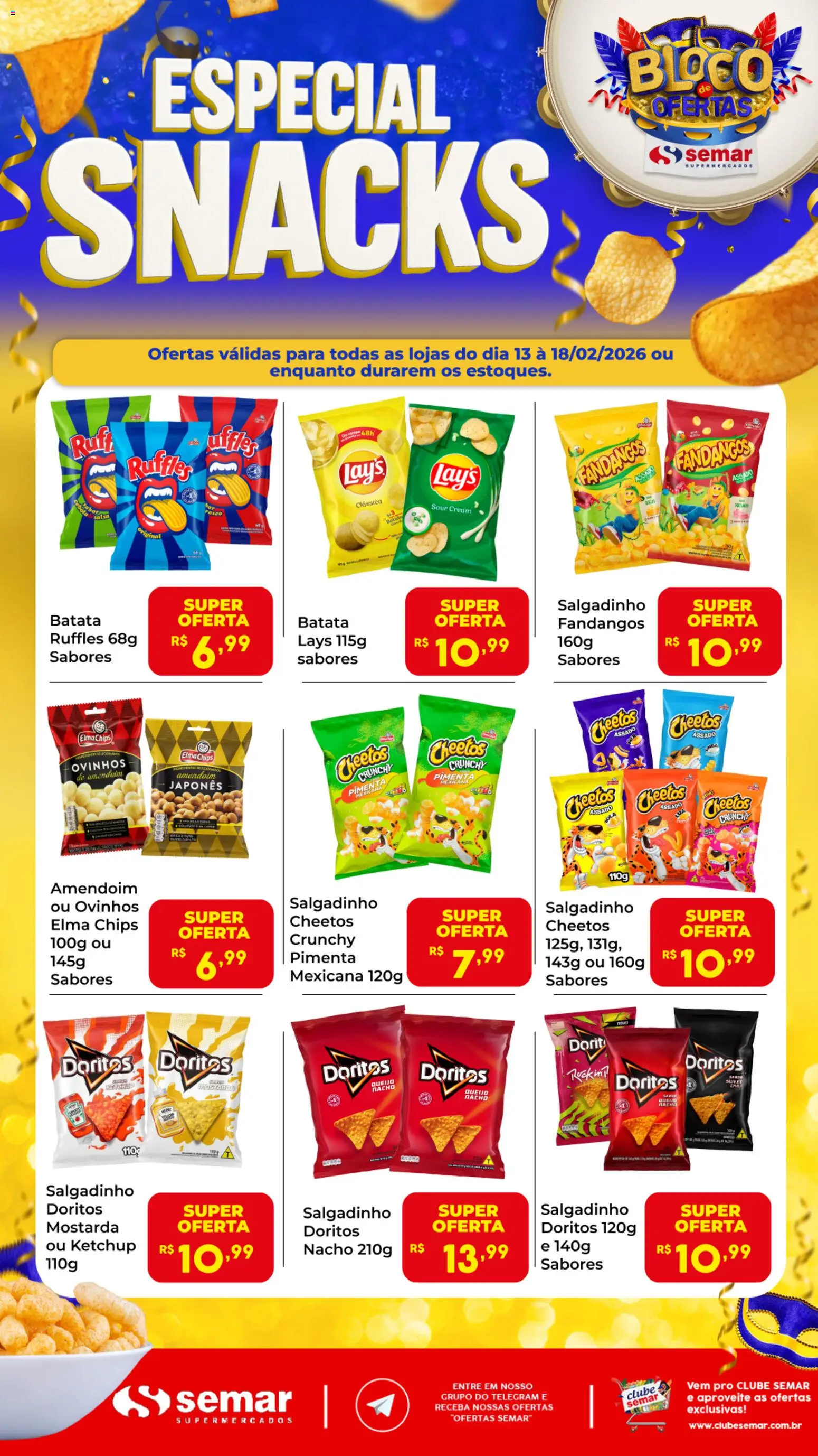 Semar Supermercado - Ofertas Especial Snacks - página 1- válido a partir de 13/02/2026

