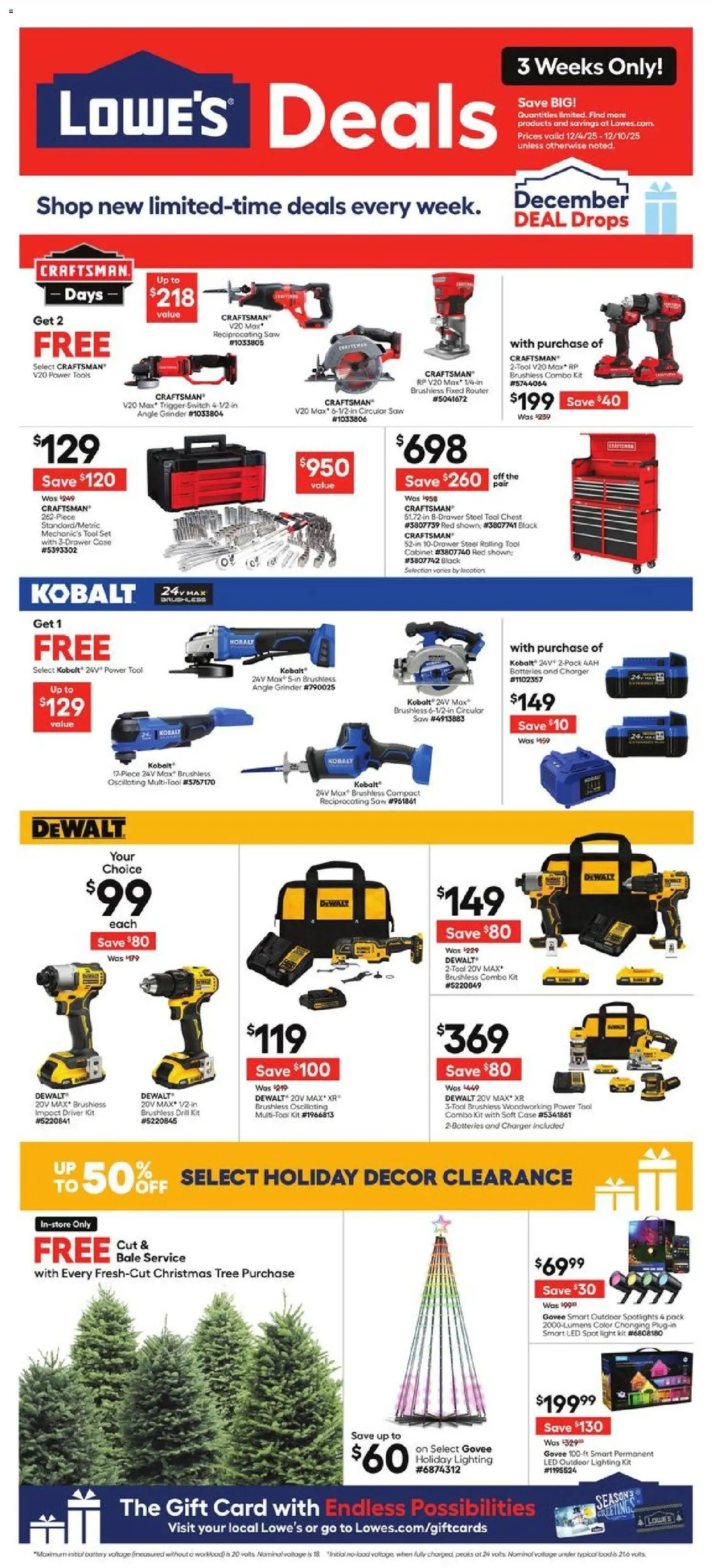 Lowe's Weekly Ad - page 1- valid from 12/04/2025