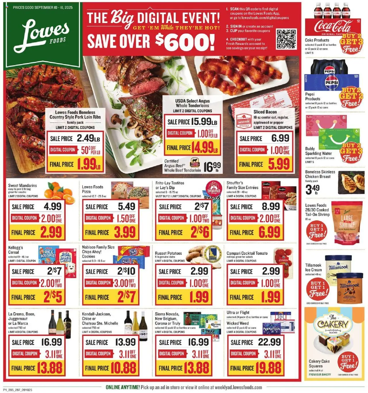 Lowes Foods Weekly Ad - NC - page 1- valid from 09/10/2025