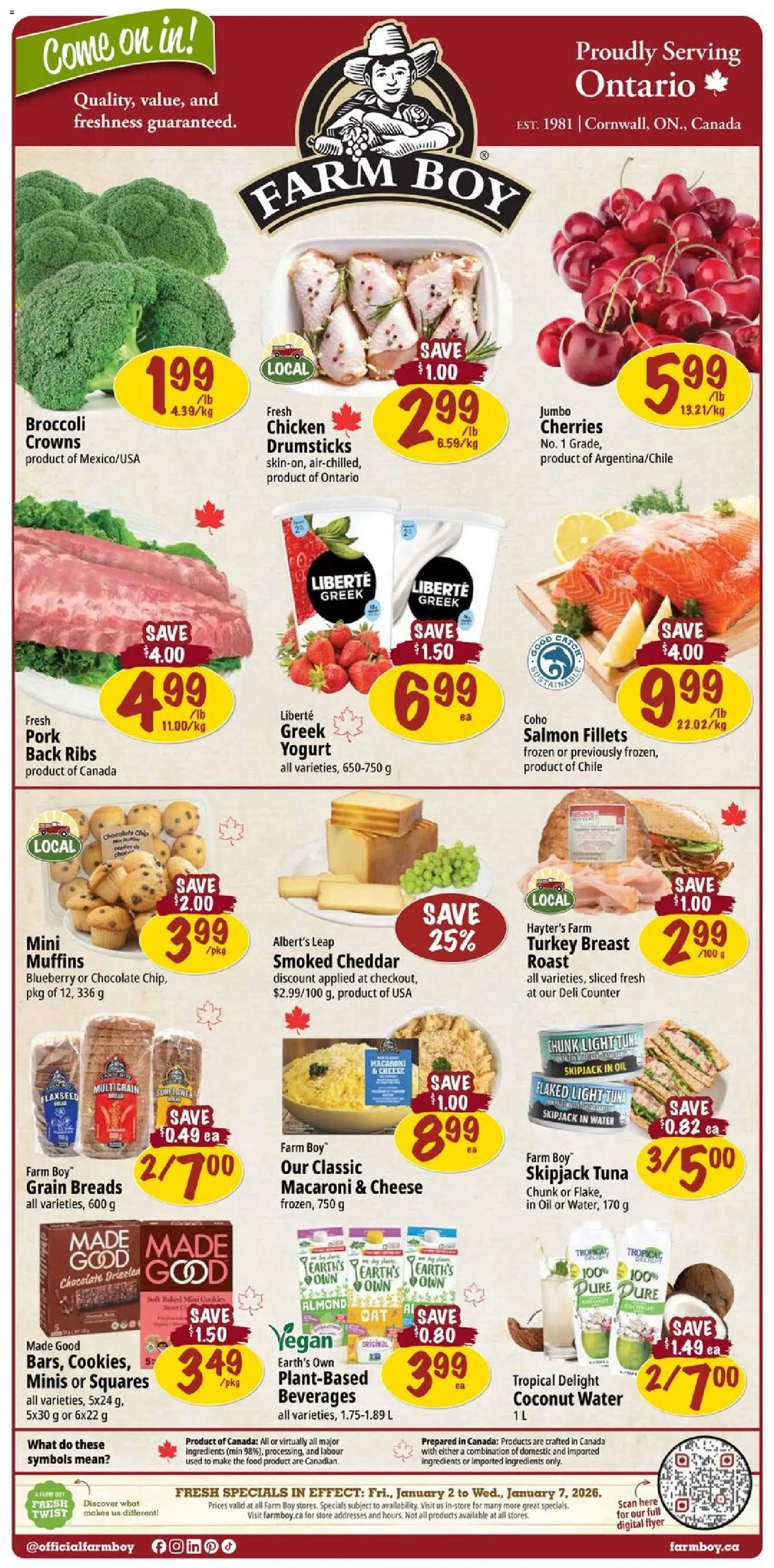 Farm Boy weekly flyer / circulaire - page 1- valid from Jan 2, 2026