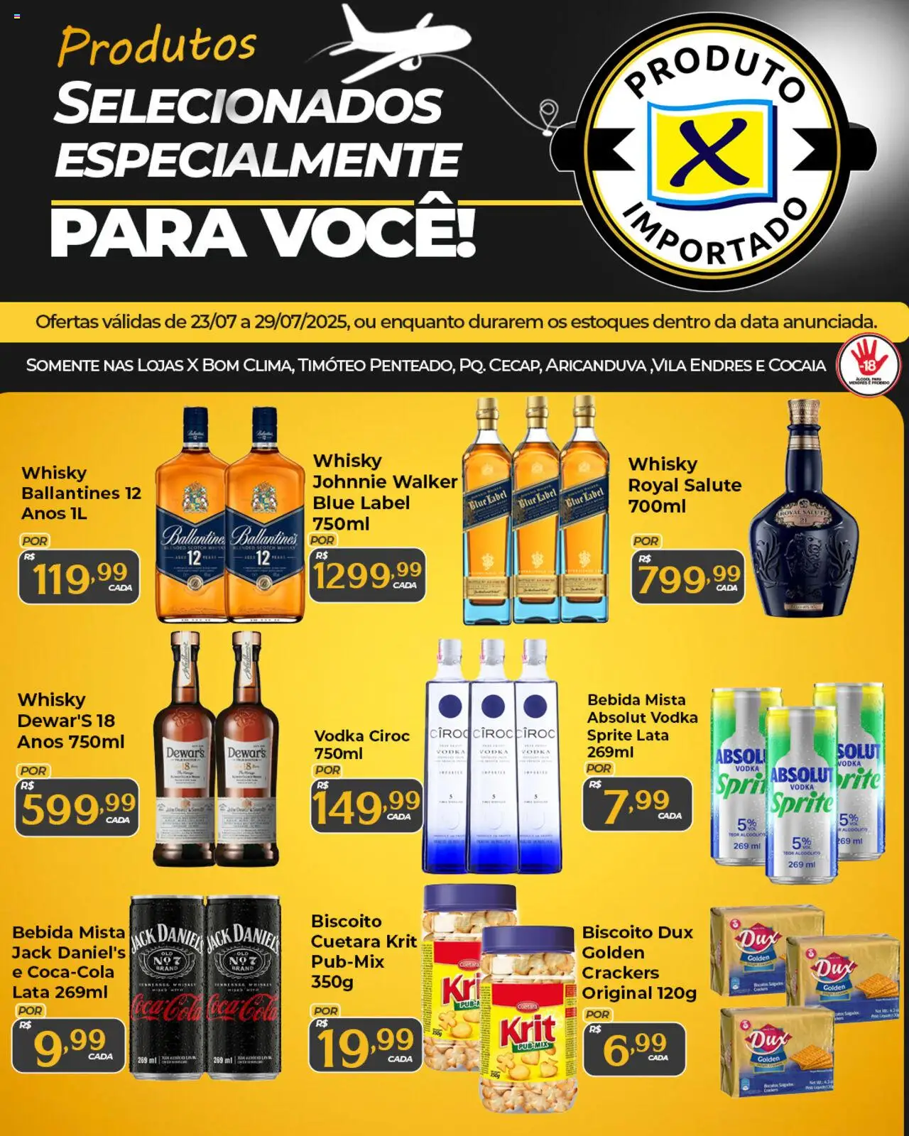 X Supermercados - Ofertas Especiais de Produtos Importados - página 1- válido a partir de 23/07/2025
