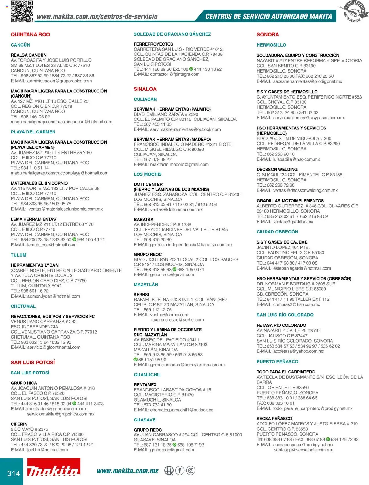 Makita catálogo Accesorios - página 314- válido desde 08/07/2024