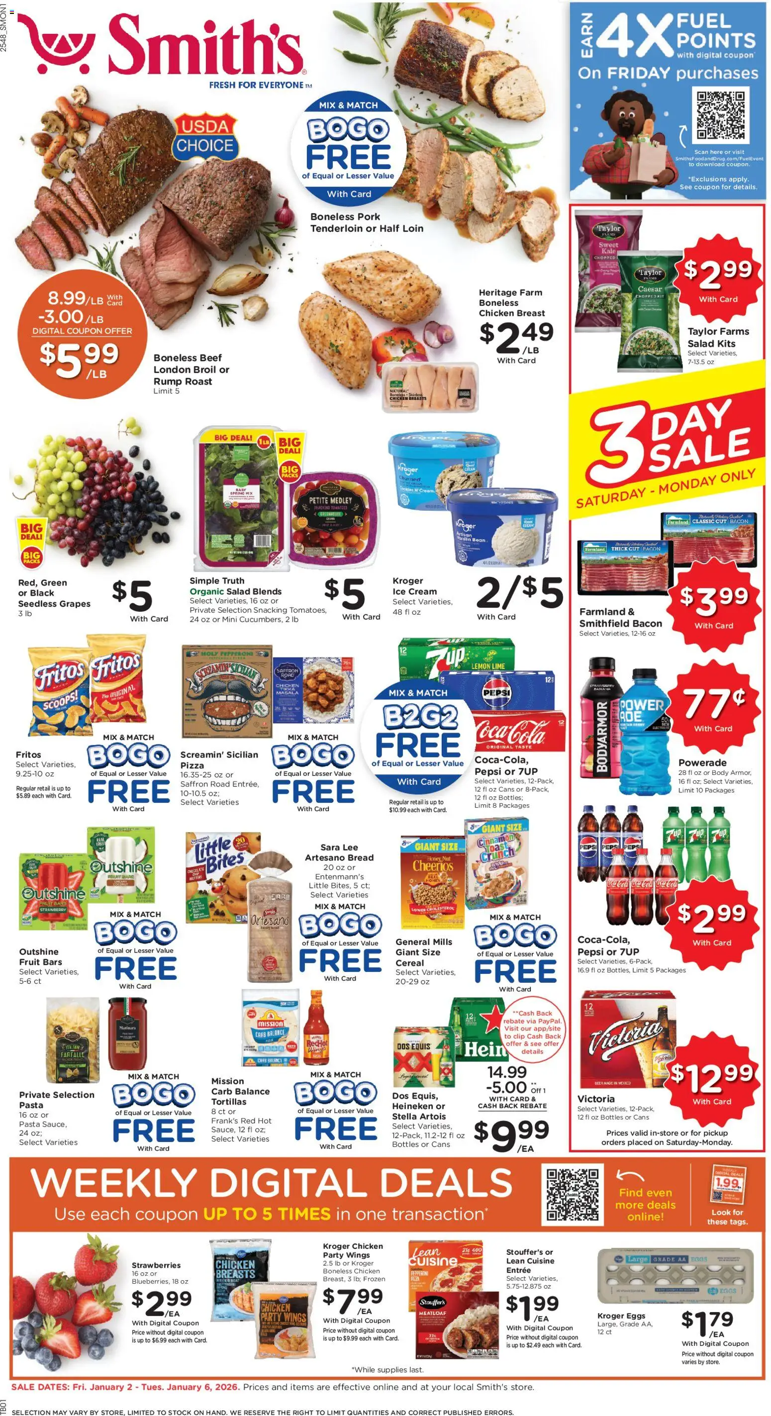 Smith's Weekly Ad - page 1- valid from 01/02/2026