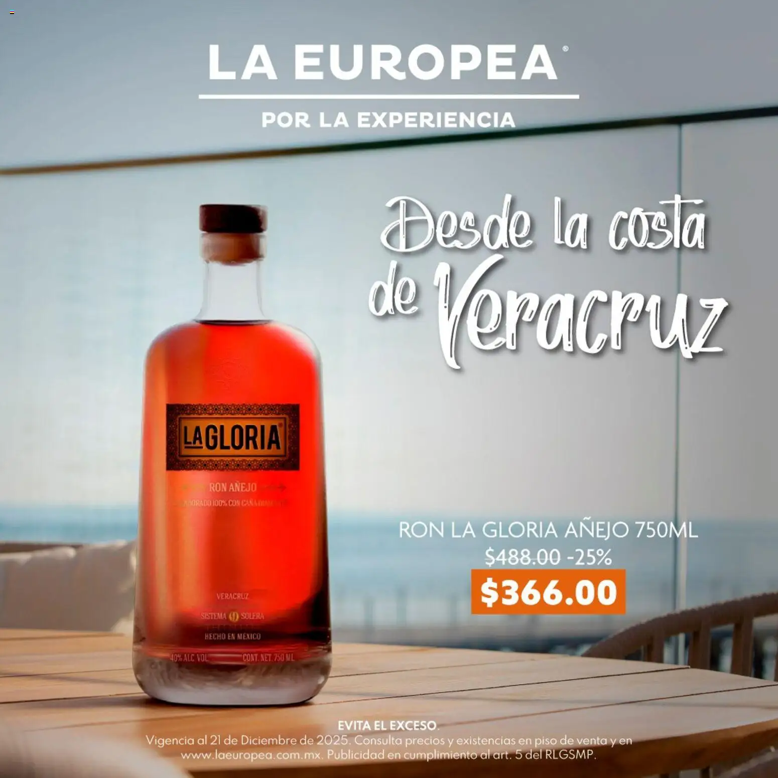 La Europea catálogo Ron La Gloria Añejo - página 1- válido desde 07/12/2025
