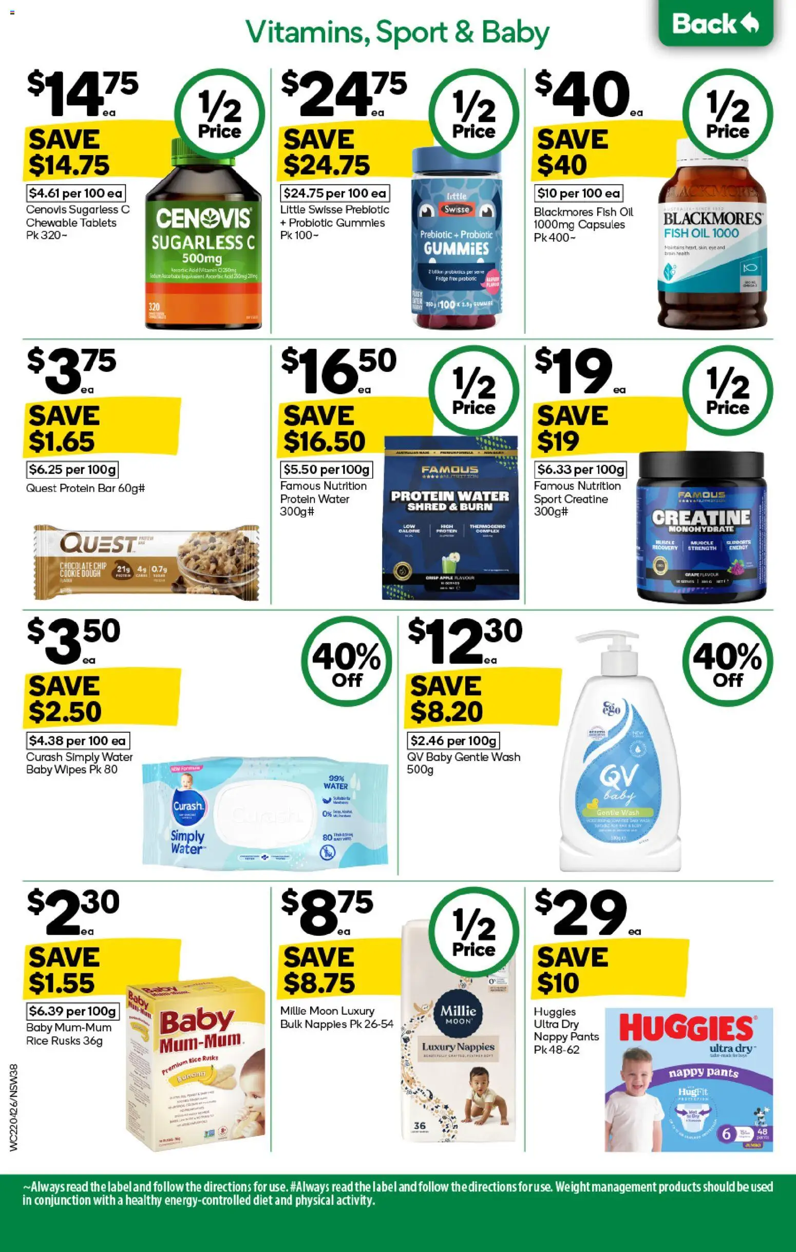 Woolworths catalogue  - page 38- valid from 22/04/2026