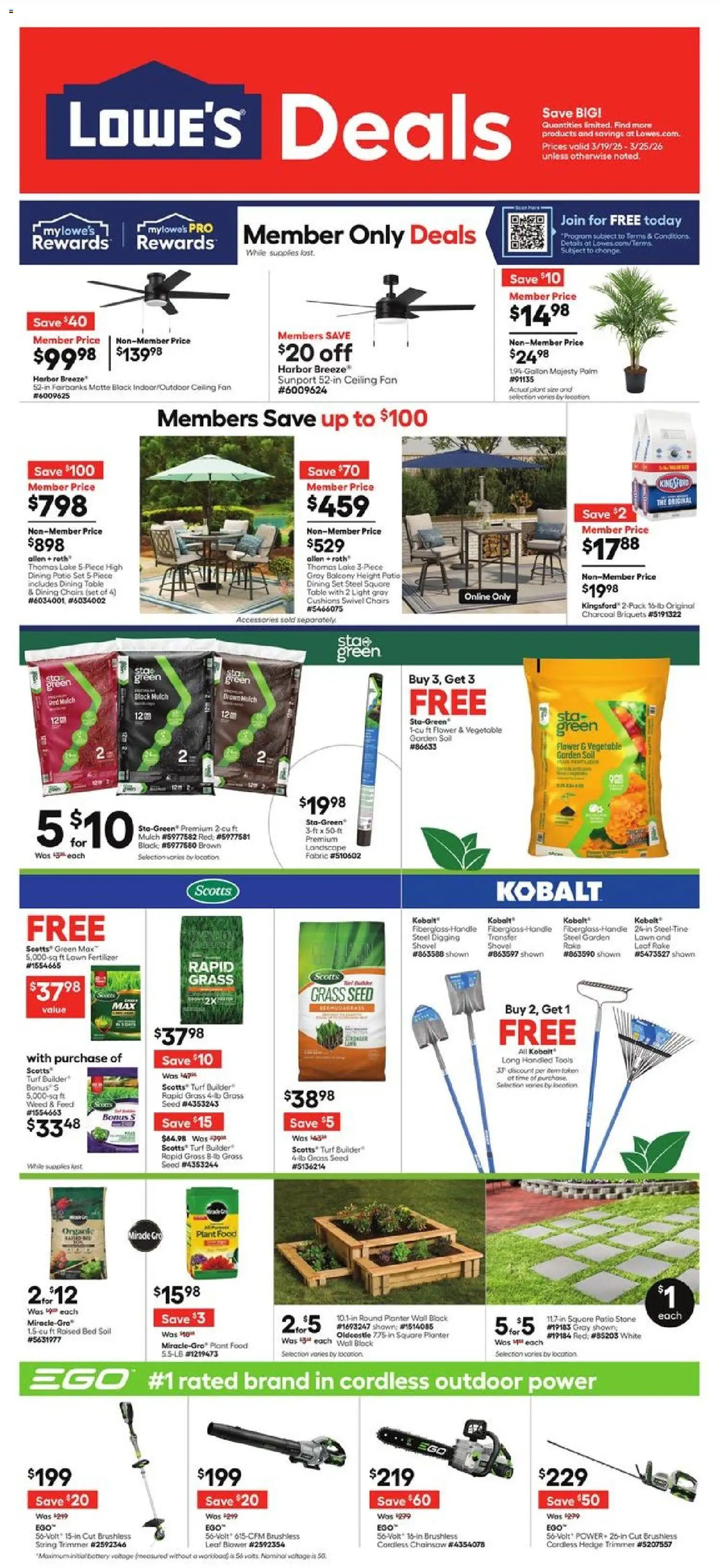Lowe's Weekly Ad - page 1- valid from 03/19/2026