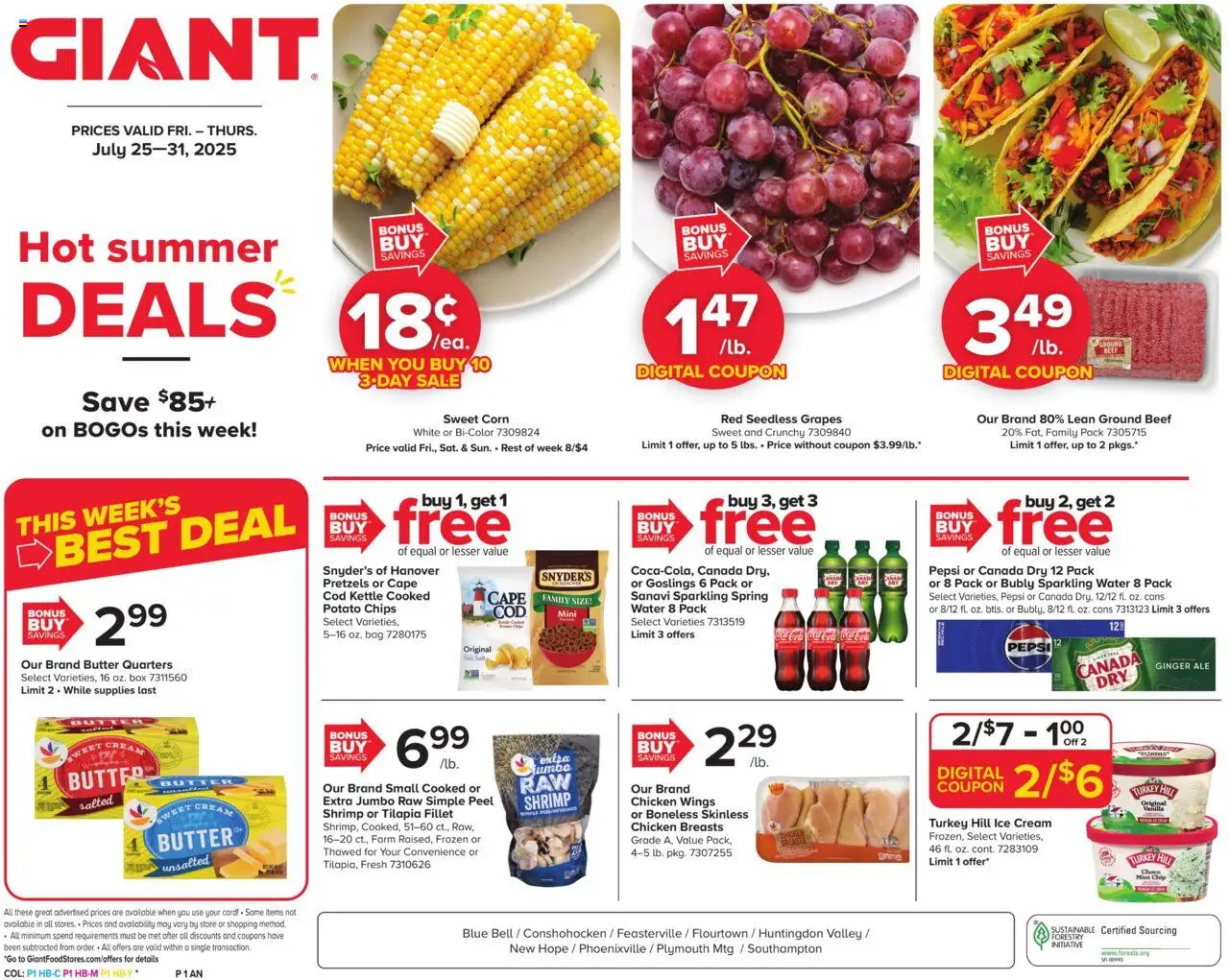 Giant Weekly Ad - page 1- valid from 07/25/2025