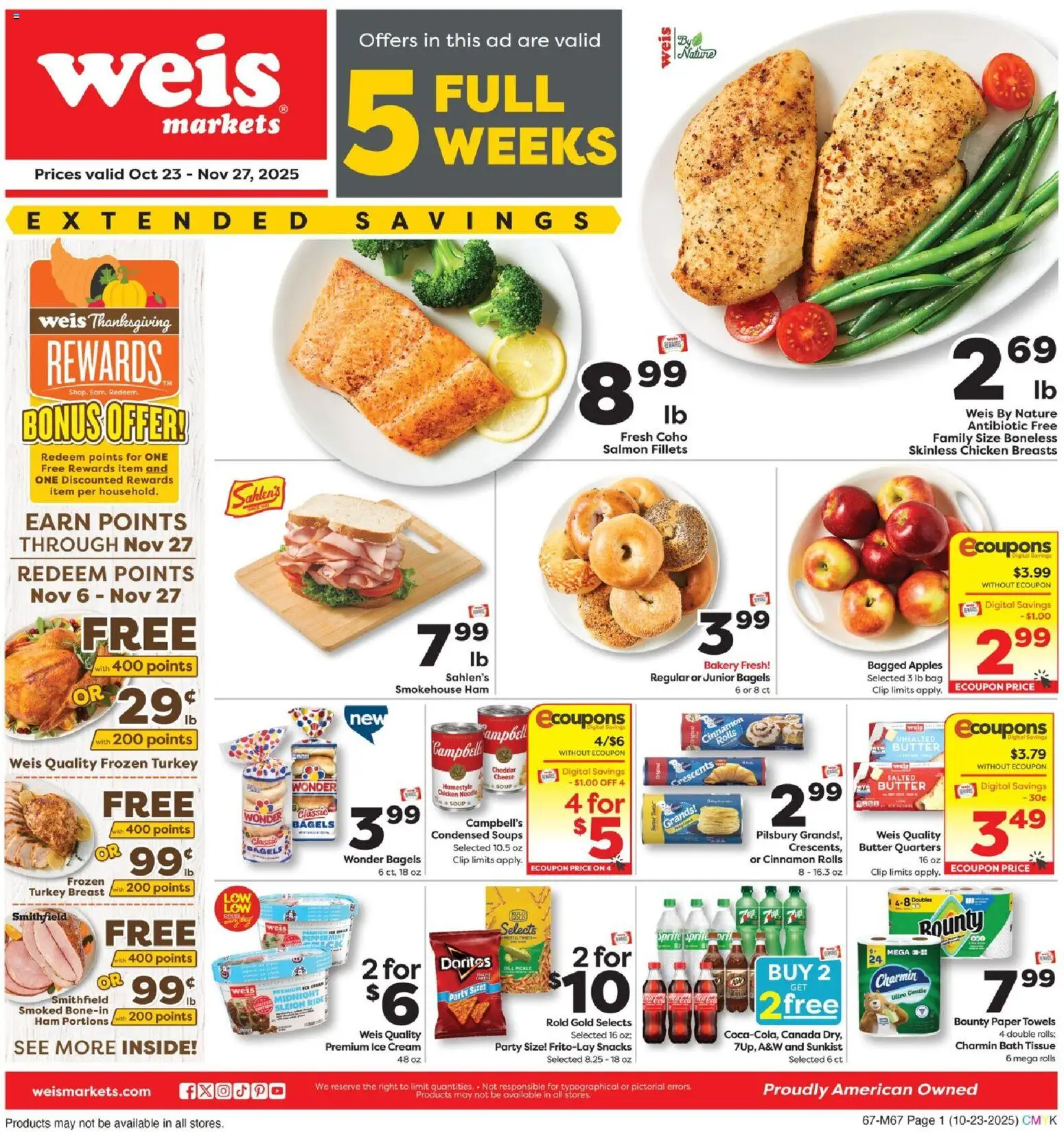 Weis Monthly Ad - page 1- valid from 10/23/2025
