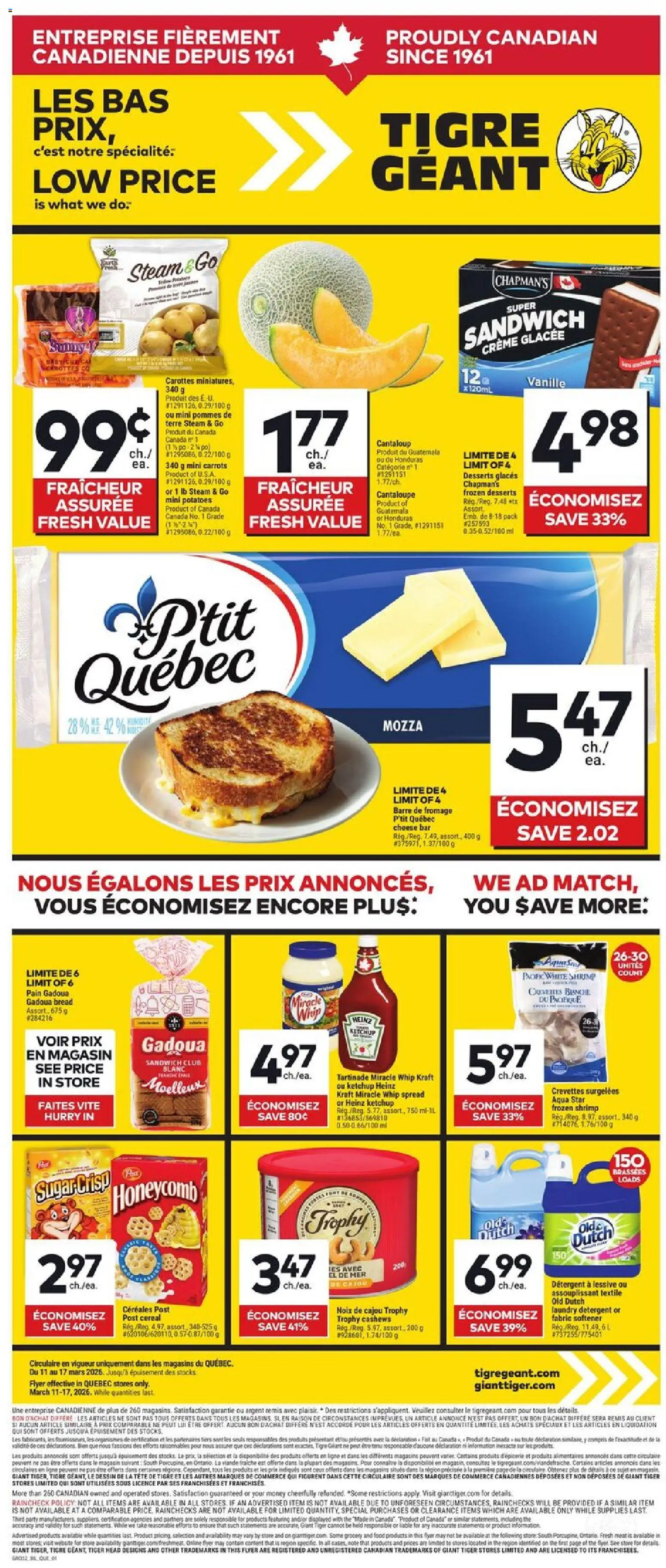 Giant Tiger weekly flyer / circulaire - page 1- valid from Mar 11, 2026