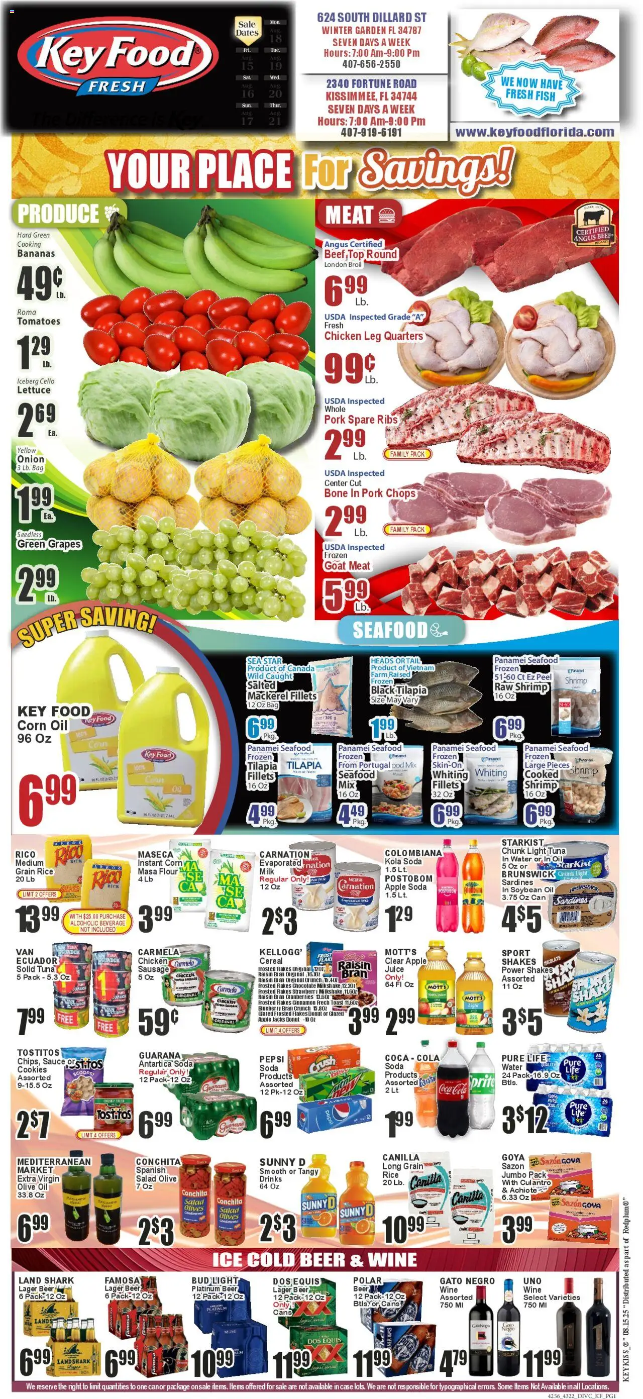 Key Food Weekly Ad - page 1- valid from 08/18/2025