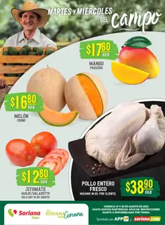 Soriana - Martes y Miércoles de Campos Súper: Ags, Nay, Jal, Qro, Col, Mich, Gto, Hgo, Tlax, Mor, Pue, Gro, Oax, Edo. de Mex, Valle de México, Zac y S válido desde 19/08/2025