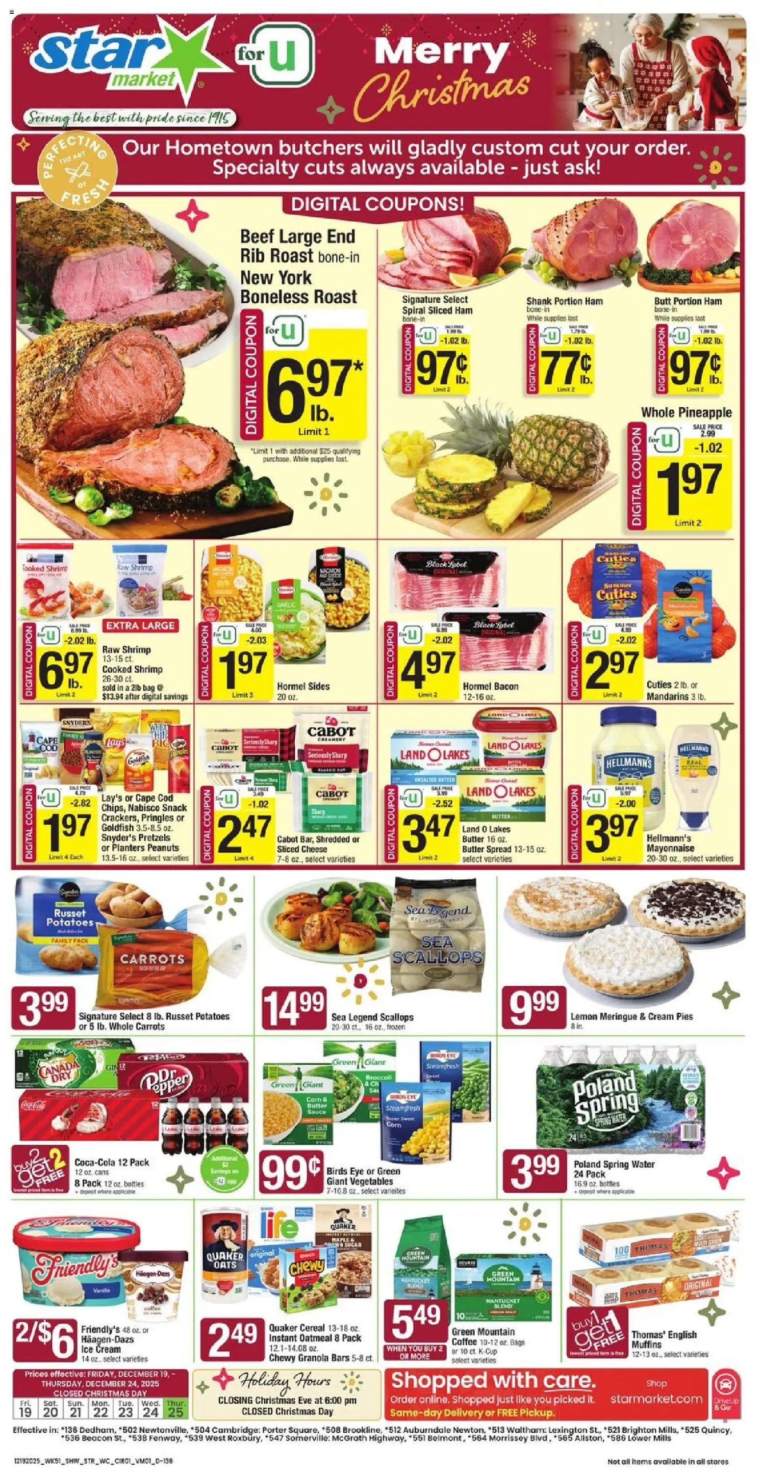 Star Market Weekly Ad - page 1- valid from 12/19/2025