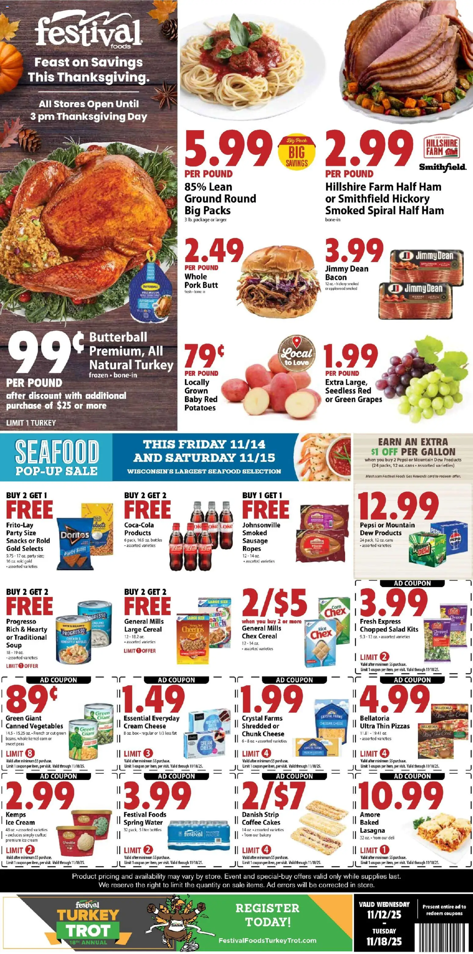 Festival Foods Weekly Ad - page 1- valid from 11/12/2025