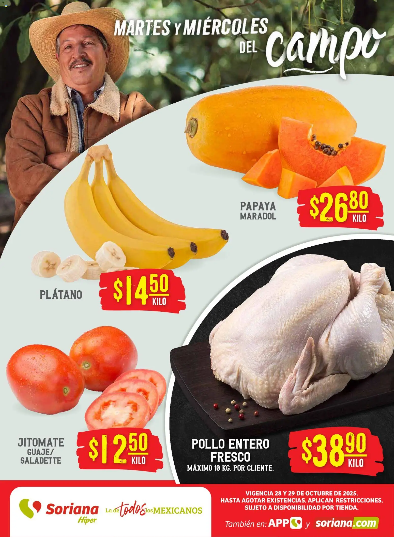 Soriana - Martes y Miércoles del Campo Híper: Ver, Tab, Chis, Camp, Yuc y Q. Roo - página 1- válido desde 29/10/2025