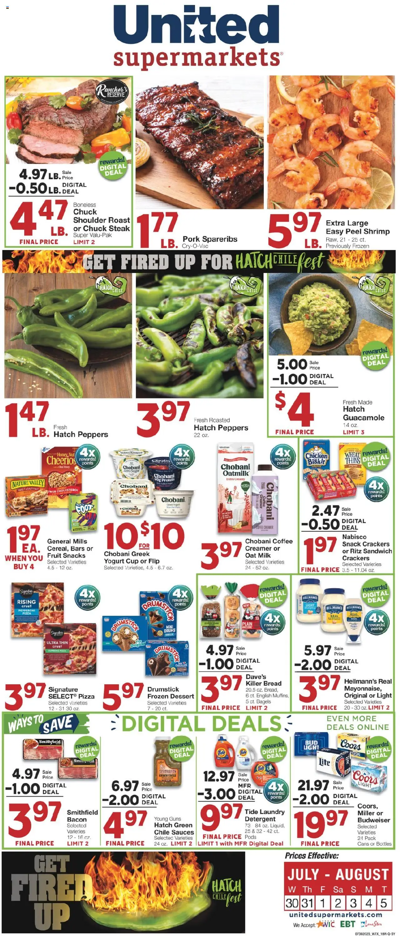 United Supermarkets Weekly Ad - page 1- valid from 07/29/2025