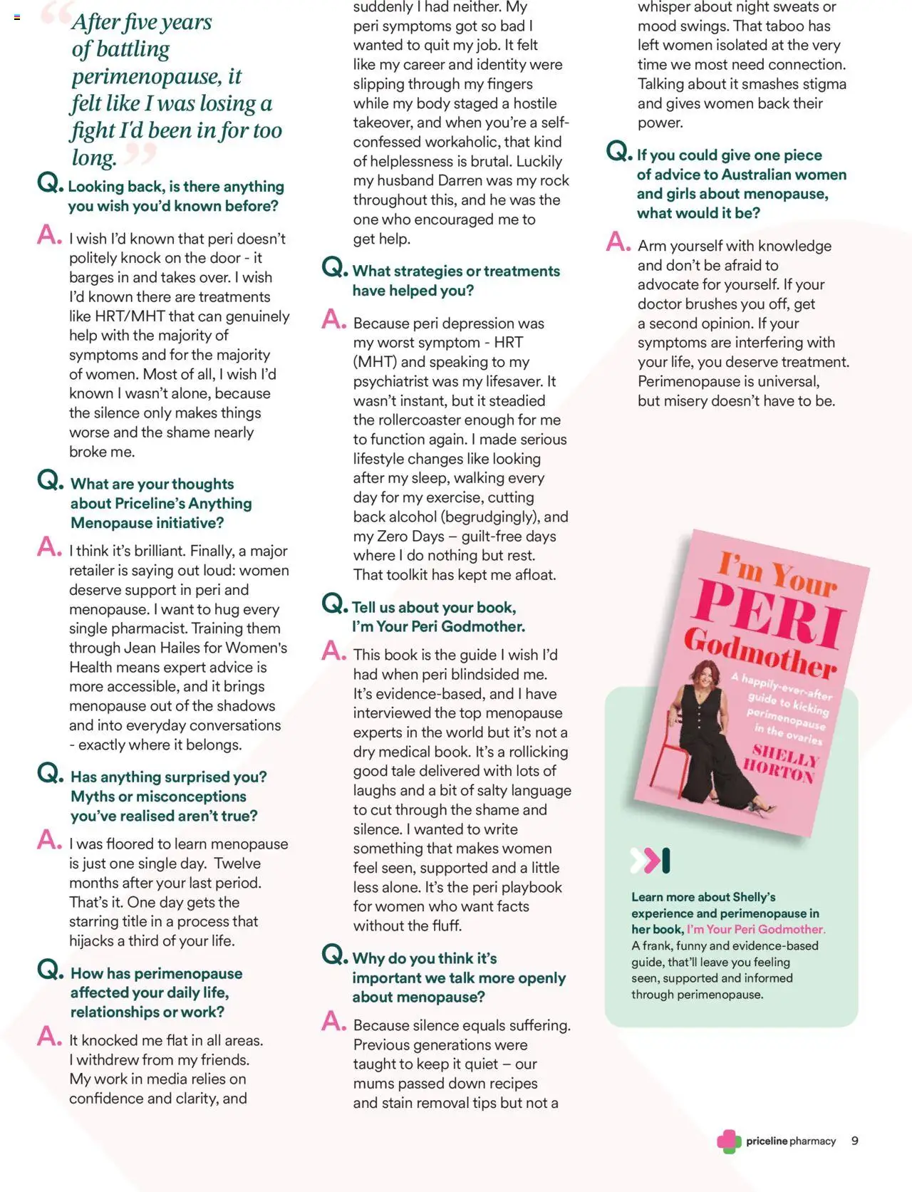 Priceline Pharmacy Anything Menopause Magazine - page 9- valid from 02/10/2025