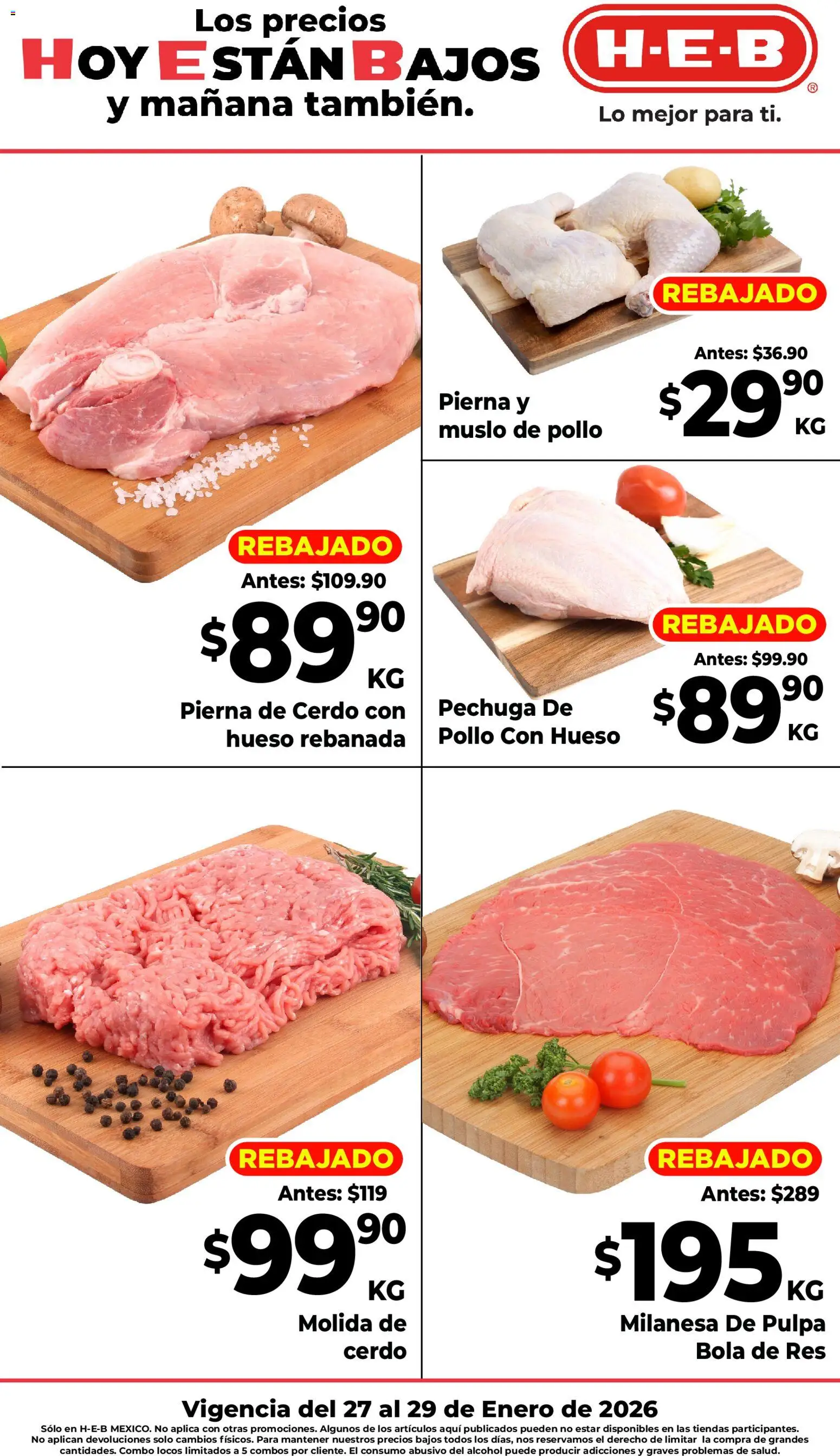 H-E-B folleto Los precios hoy están bajos - página 1- válido desde 27/01/2026