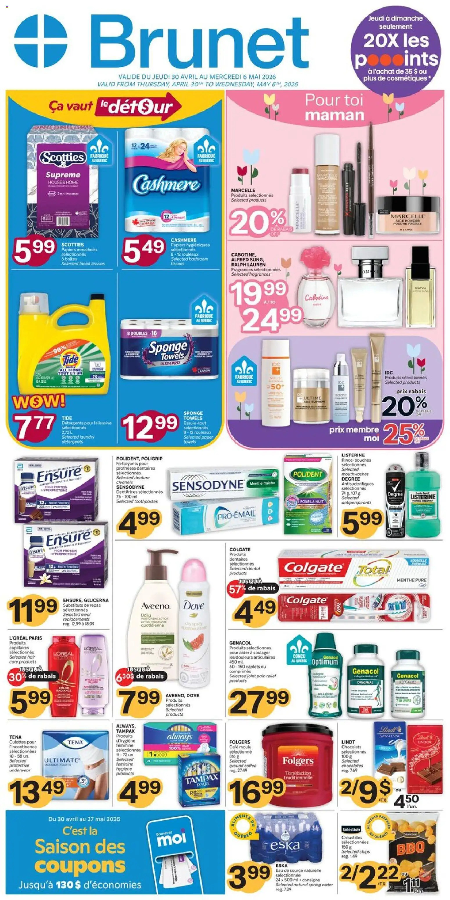 Brunet weekly flyer / circulaire - page 1- valid from Apr 30, 2026