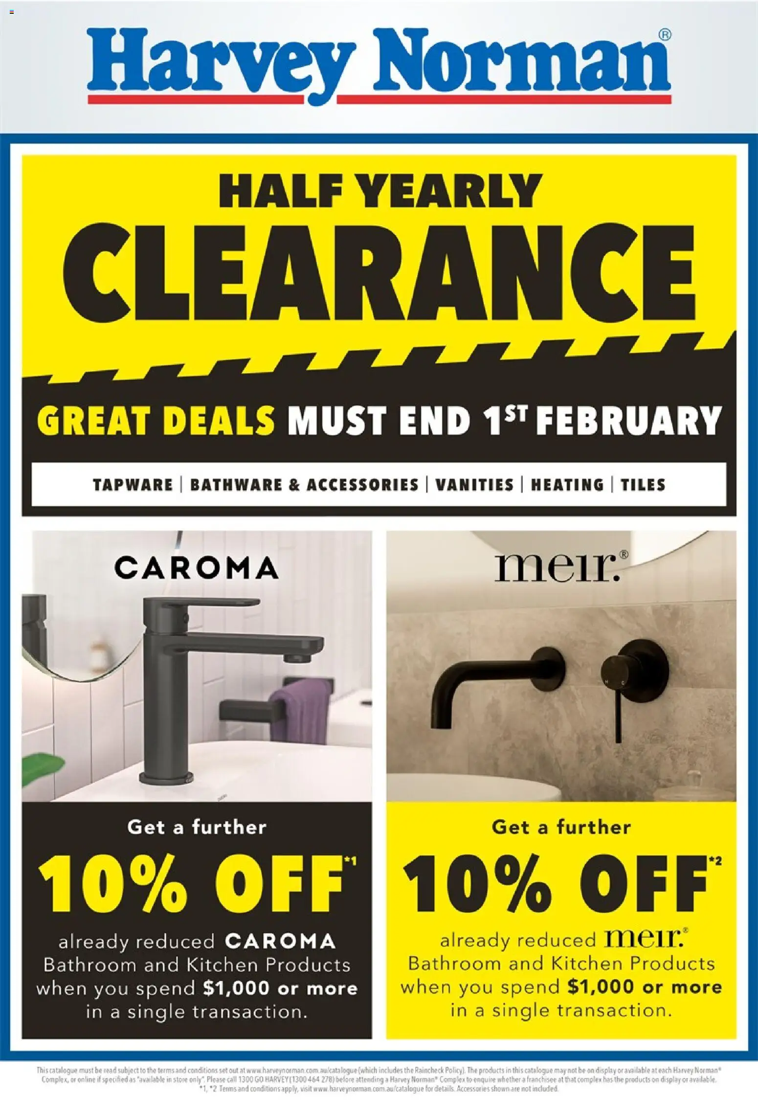 Harvey Norman - Bathroom Clearance - page 1- valid from 25/12/2025