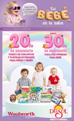 Del Sol y Woolworth catálogo Quincena del Bebé Accesorios válido desde 27/02/2026