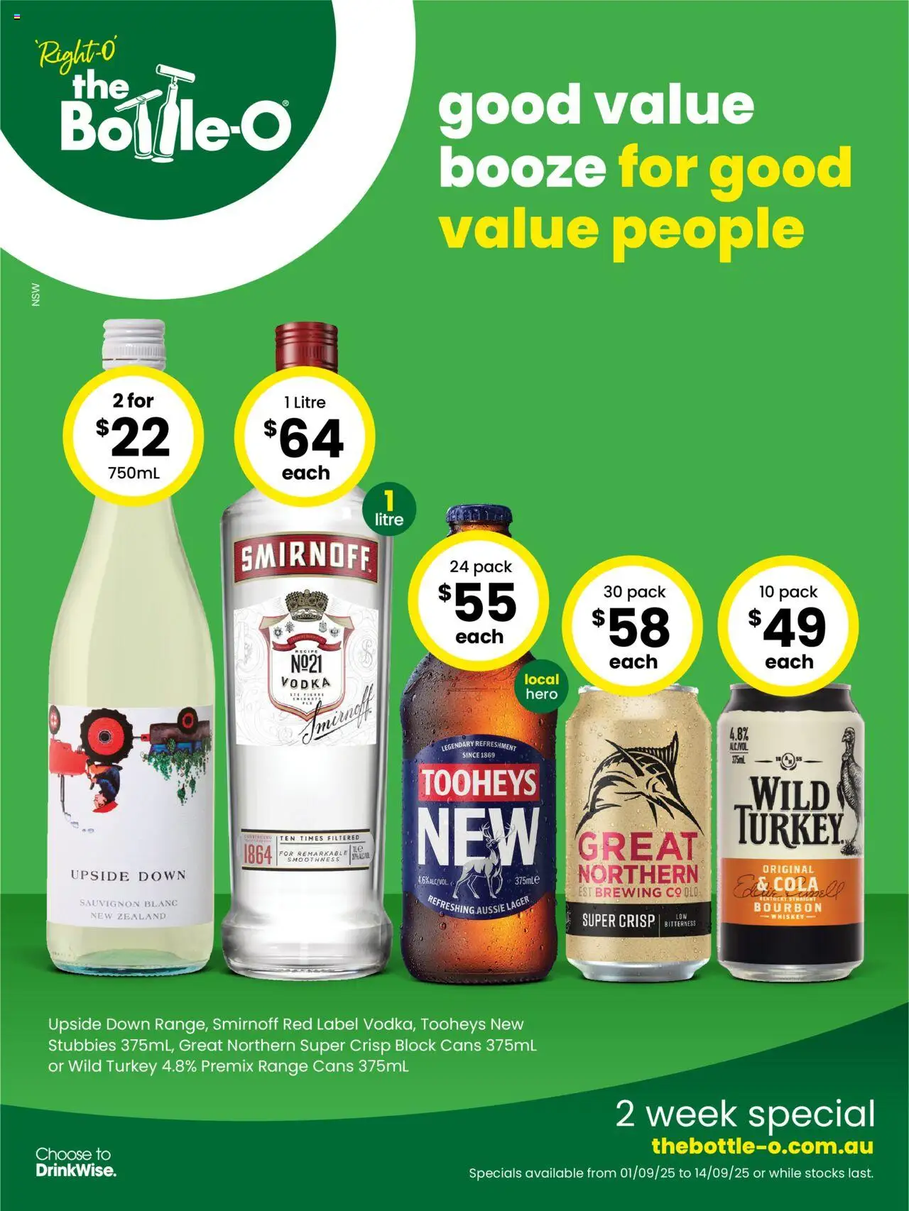 The Bottle-O  Catalogue  - page 1- valid from 01/09/2025