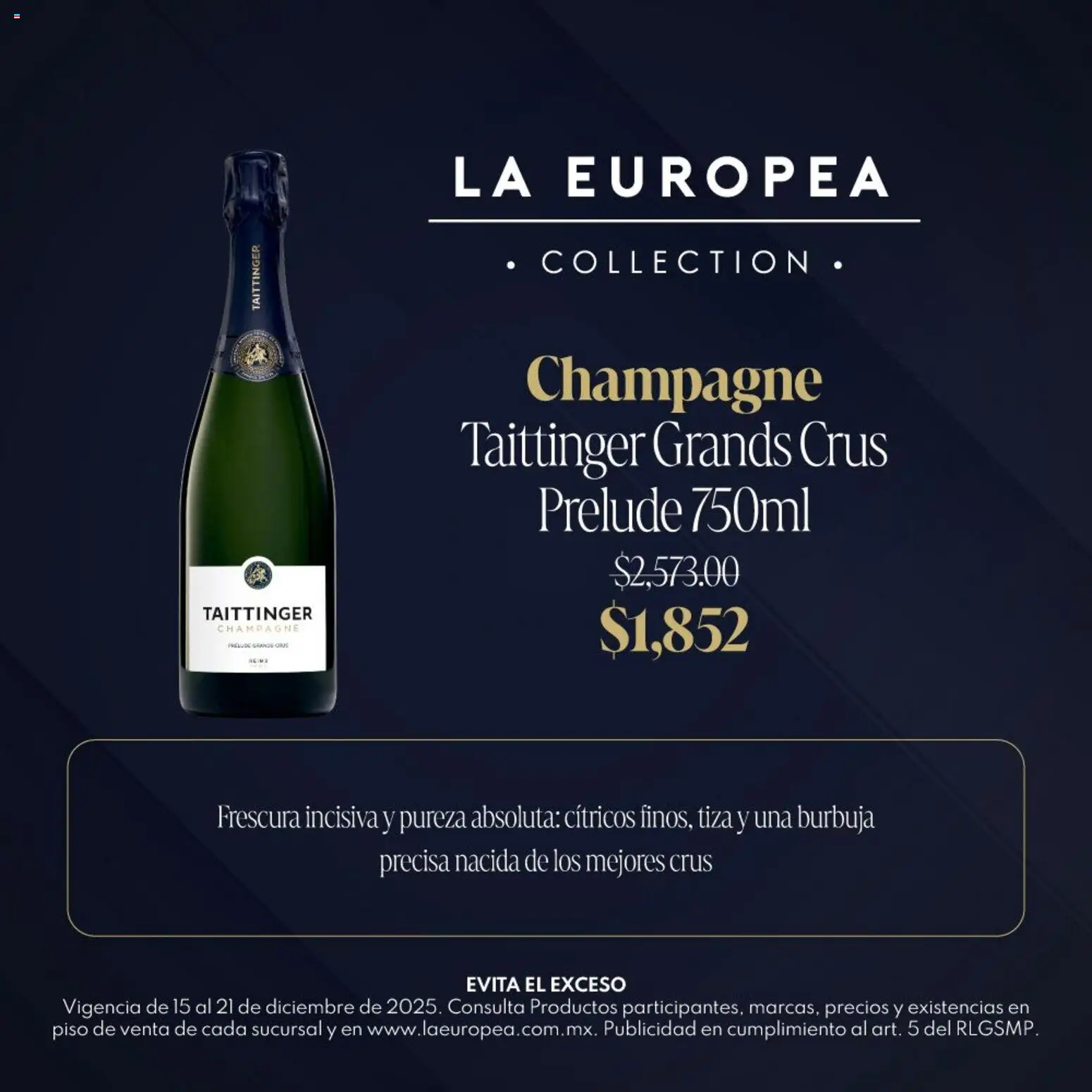 La Europea catálogo Taittinger Grands Crus Prelude, - página 1- válido desde 15/12/2025
