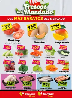 Soriana - Frescos del Mandado Mercado Ags, Nay, Jal, Qro, Col, Mich, Gto, Hgo, Tlax, Mor, Pue, Gro, Oax, Edo. de Mex, CDMX, Zac y SLP válido desde 19/08/2025