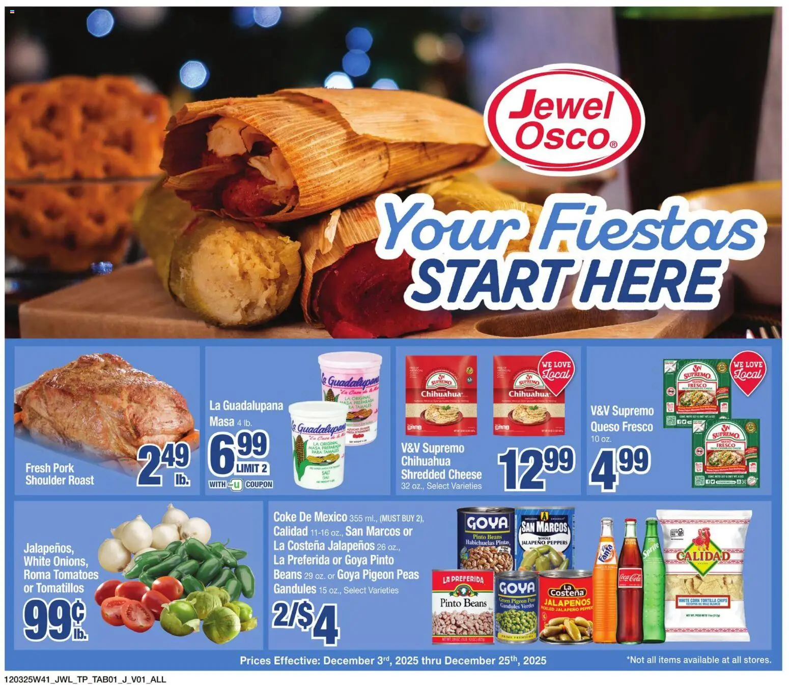 Jewel Osco Fiesta Ad - page 1- valid from 12/03/2025