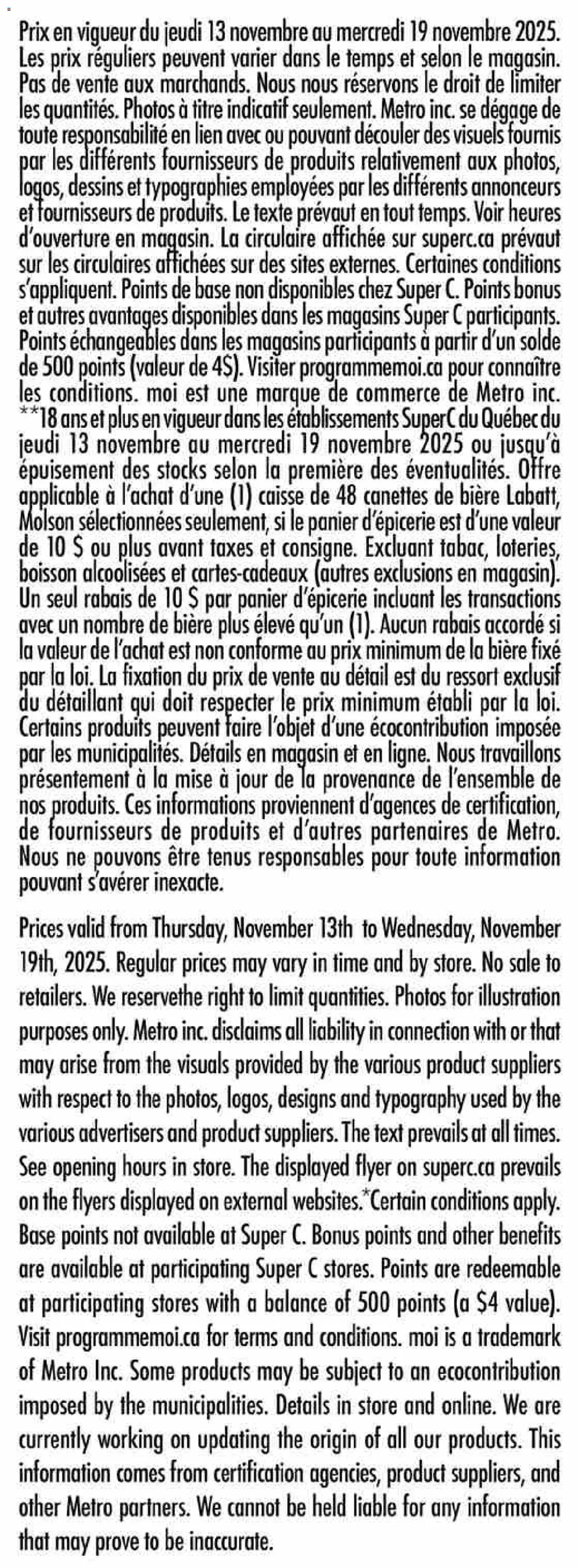 Super C weekly flyer / circulaire - page 15- valid from Nov 13, 2025