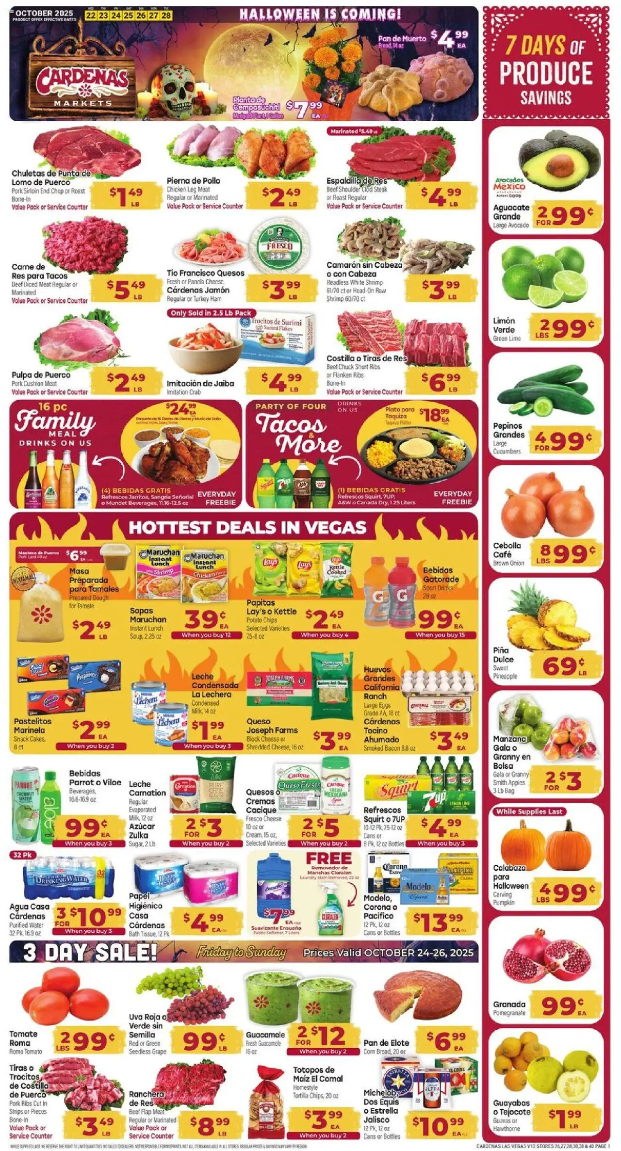 Cardenas Weekly Ad - NV - page 1- valid from 10/22/2025