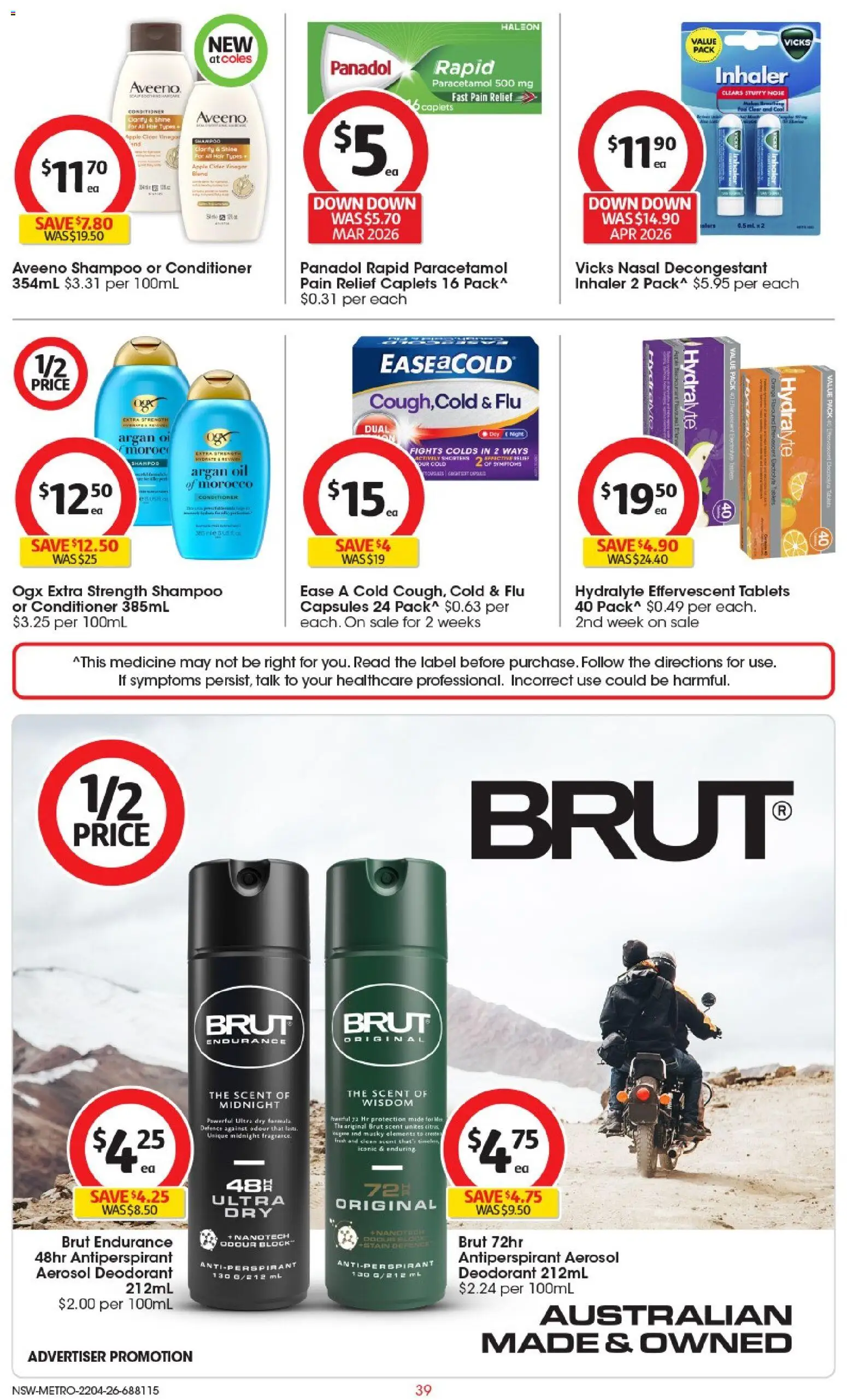 Coles catalogue  - page 39- valid from 22/04/2026