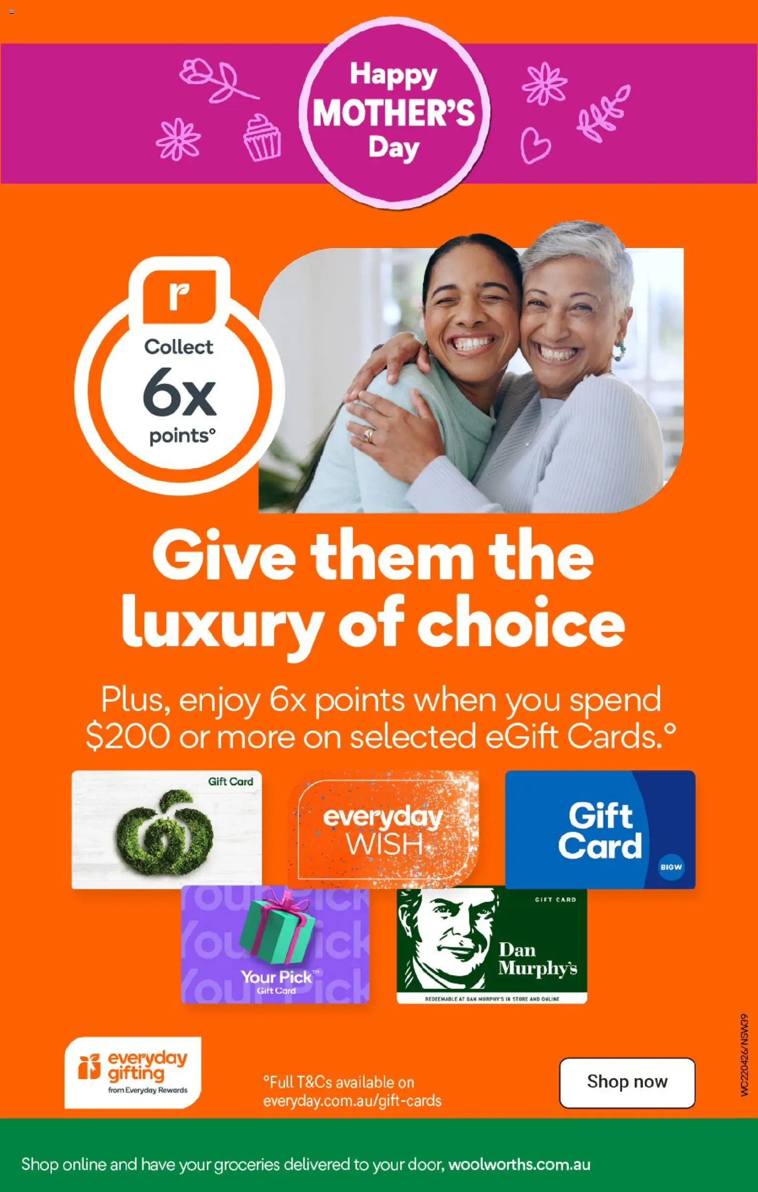 Woolworths catalogue  - page 39- valid from 22/04/2026