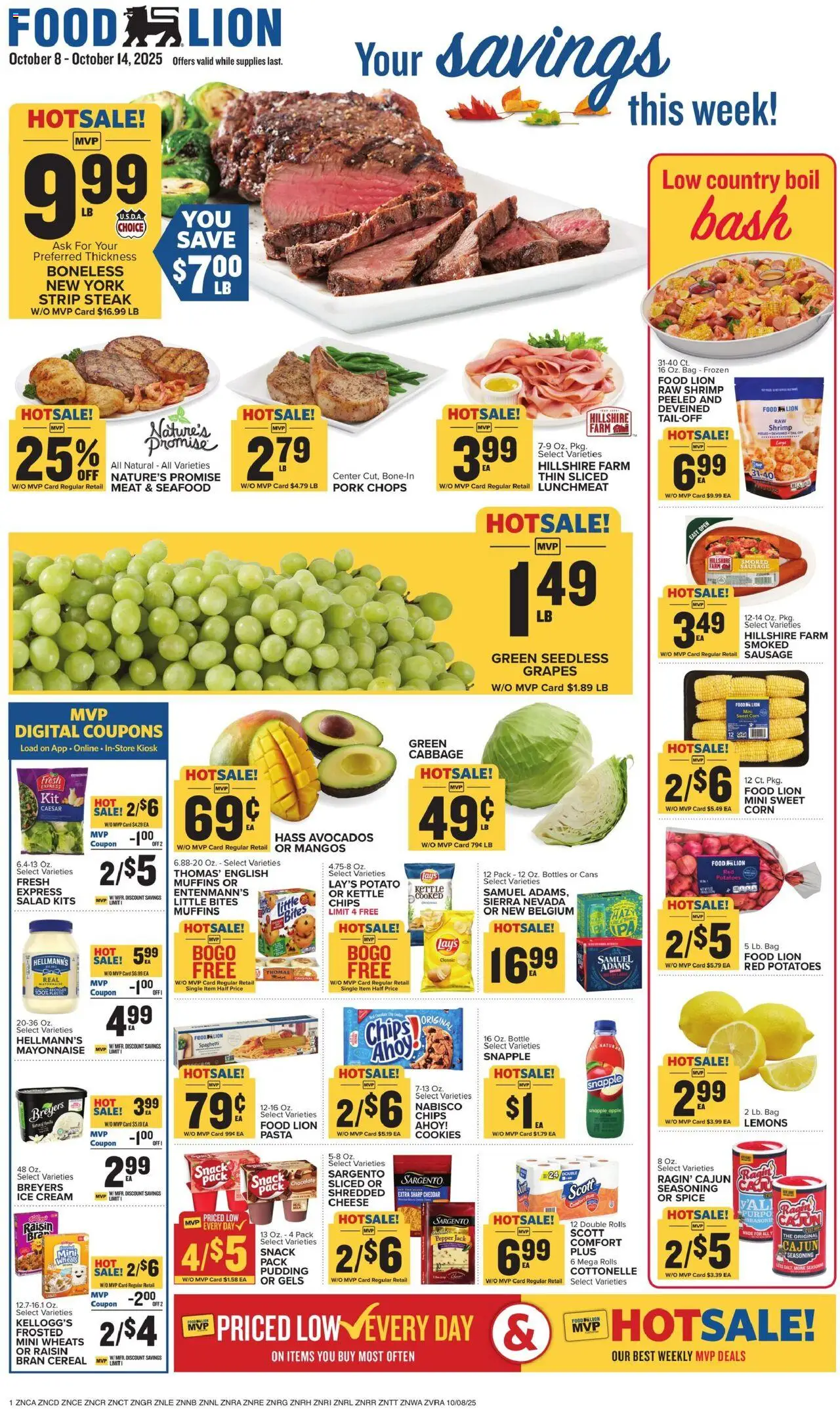 Food Lion Weekly Ad - page 1- valid from 10/08/2025
