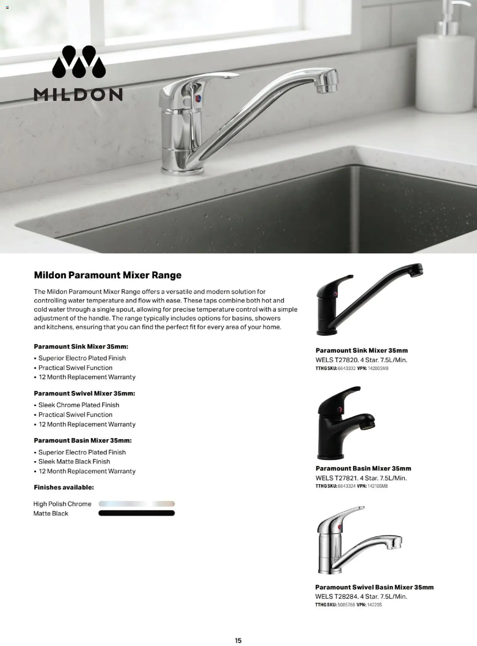 Mitre 10 - Bathroom, Kitchen and Laundry E-selection Guide 2026 - page 15- valid from 13/02/2026