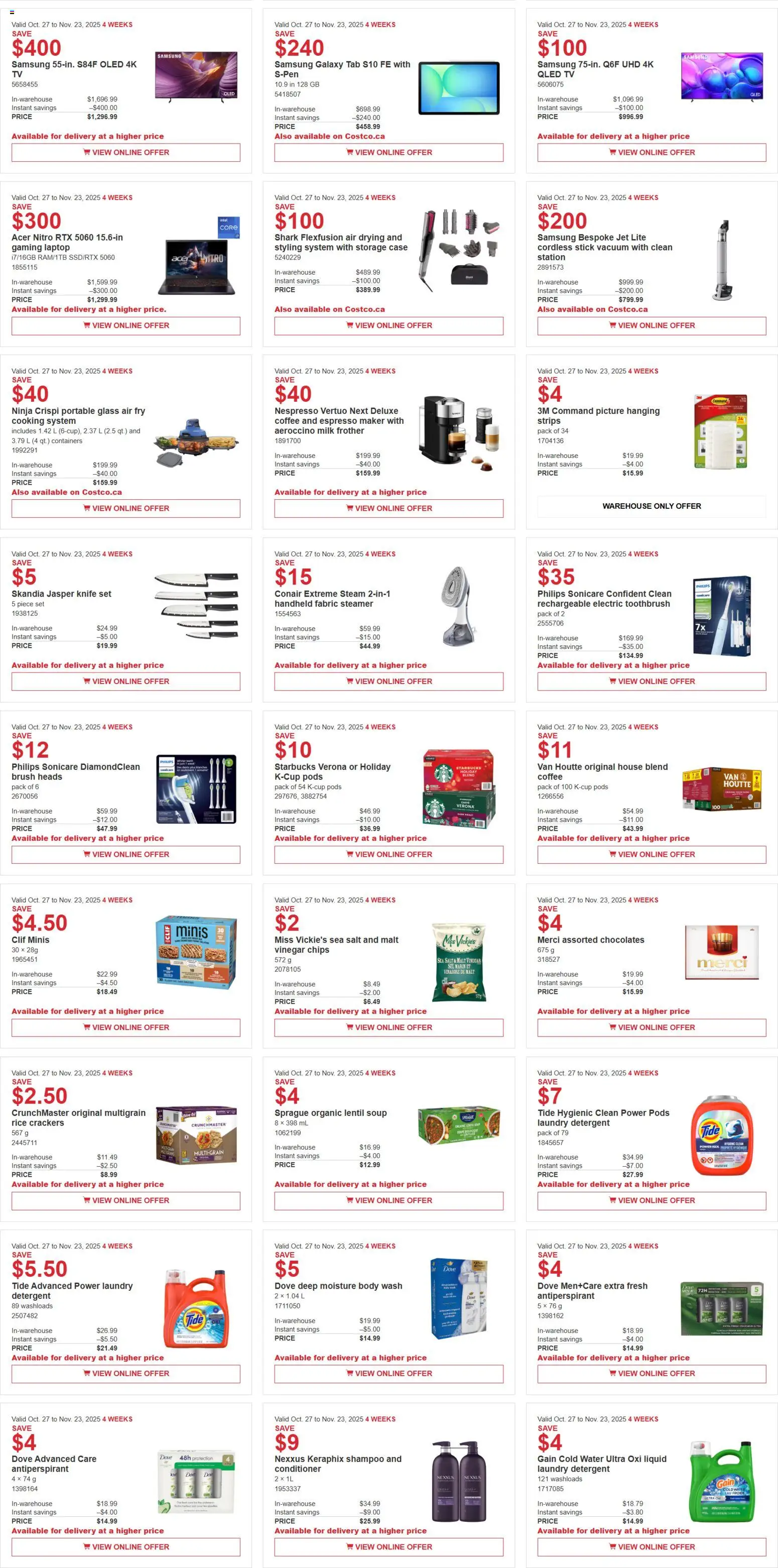 Costco weekly flyer - page 2- valid from Oct 27, 2025
