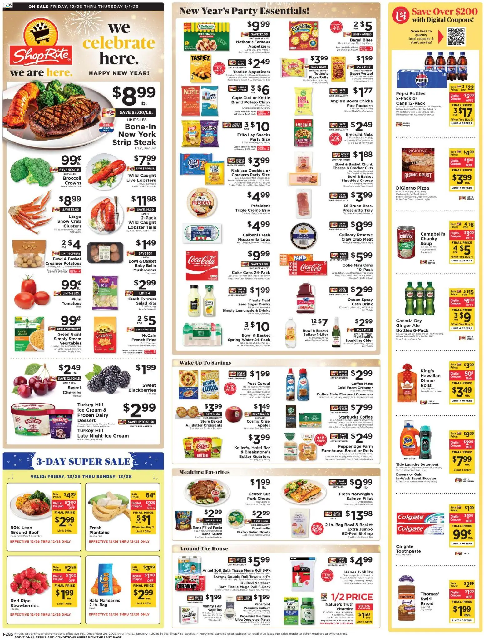 ShopRite Weekly Ad - page 1- valid from 12/26/2025