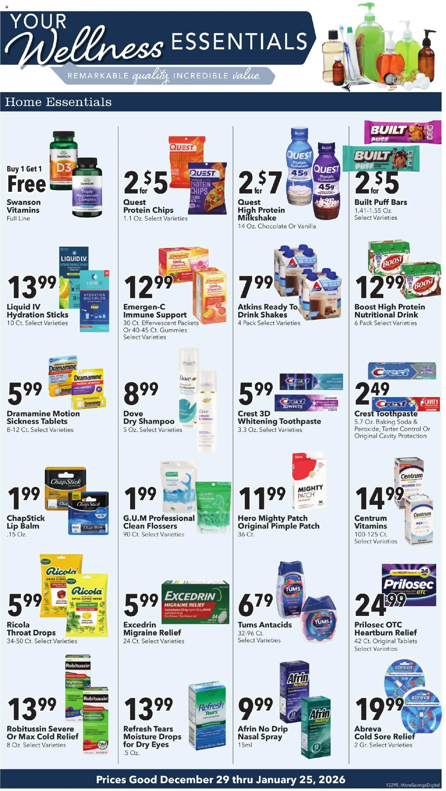 Cash Wise Wellness Essentials - page 1- valid from 12/29/2025