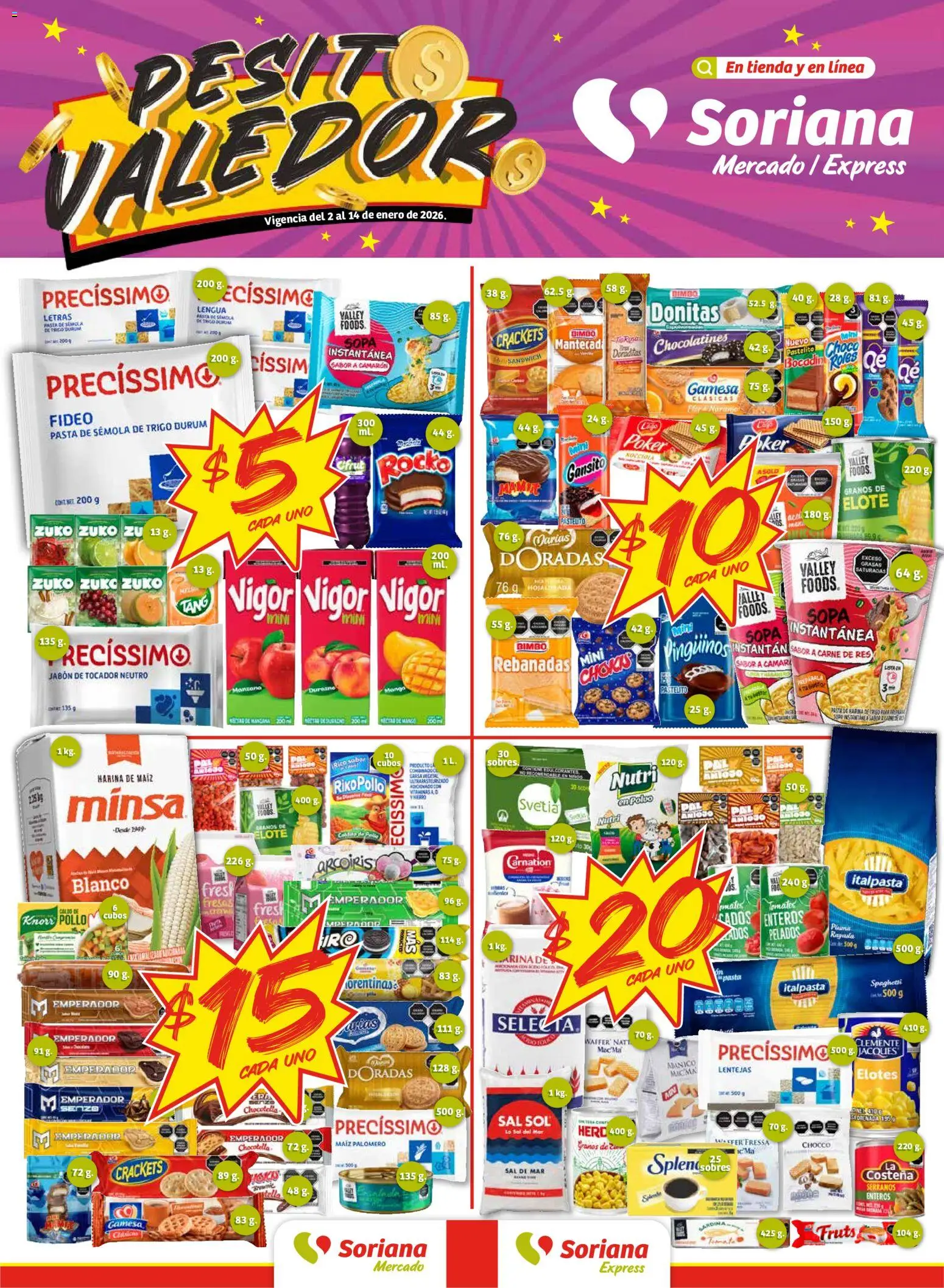 Soriana - Pesito Valedor Mercado: Chih, Coah, Dur, NL, SLP, Tamps, Zac - página 1- válido desde 02/01/2026