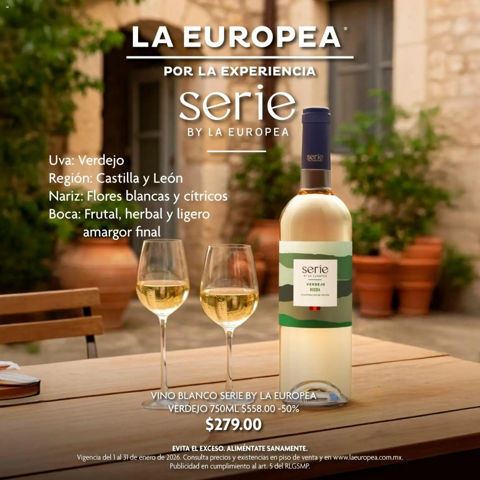 La Europea catálogo Vino Blanco Serie By Verdejo 750 ml - página 1- válido desde 01/01/2026
