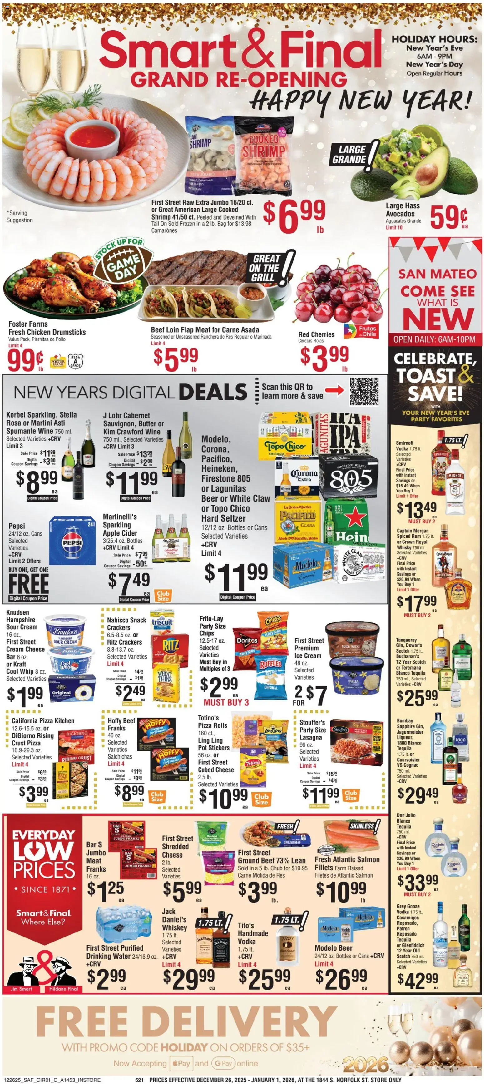 Smart & Final Weekly Ad - page 1- valid from 12/31/2025