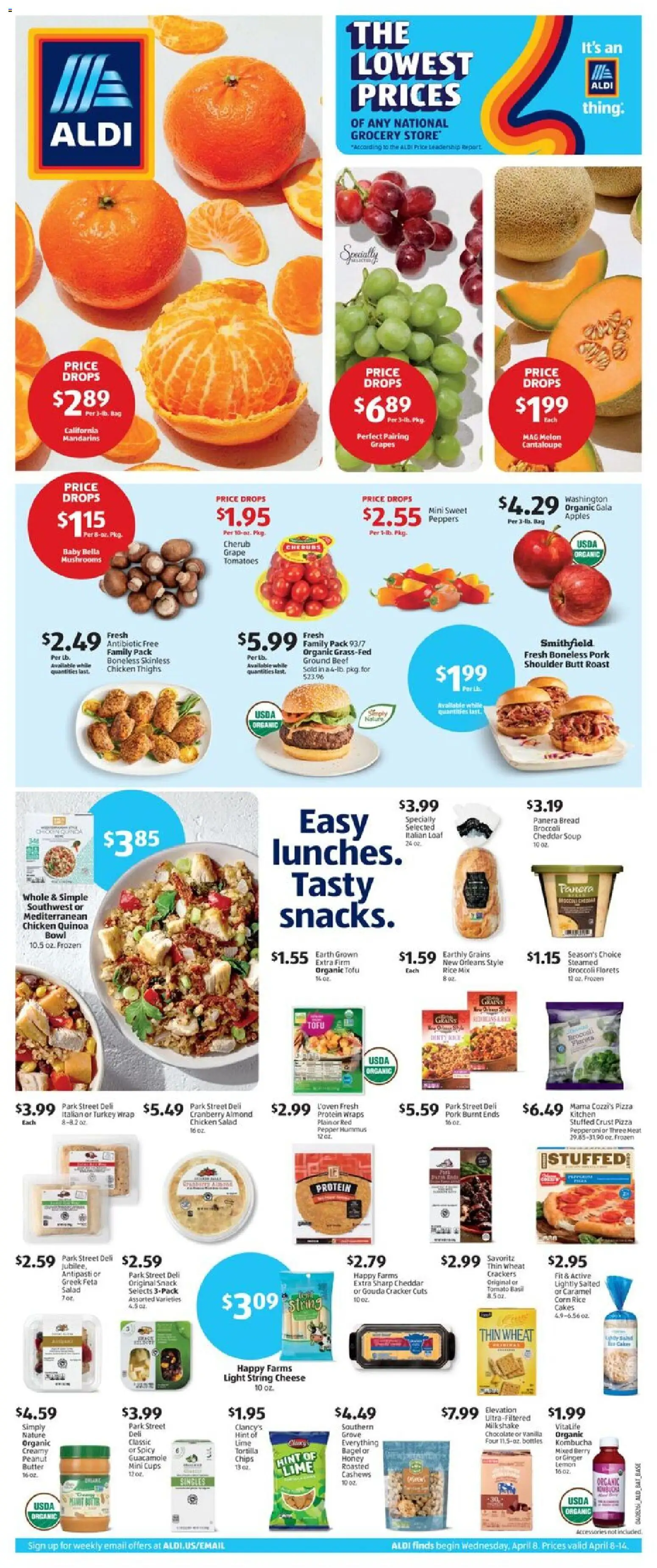 Aldi Weekly Ad - page 1- valid from 04/08/2026