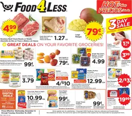 Preview Food 4 Less Weekly Ad valid from 11/12/2025