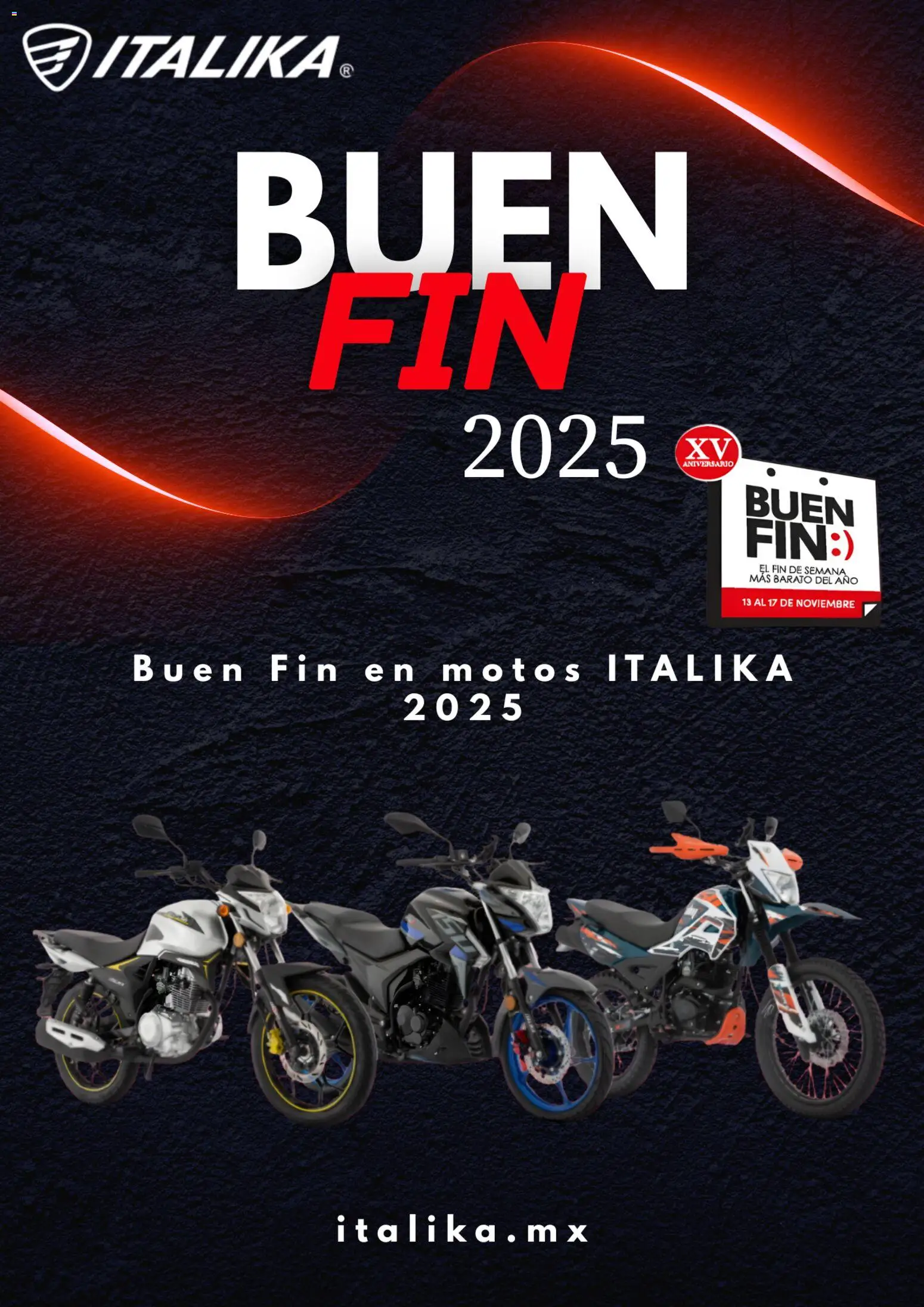 Italika Buen Fin aviso - página 1- válido desde 07/11/2025