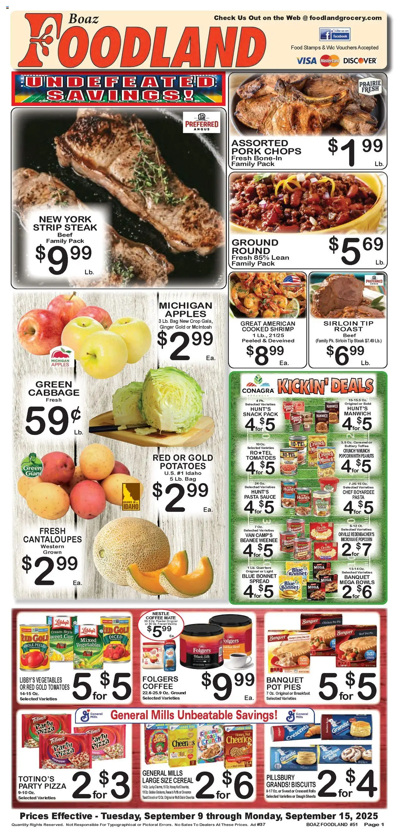 Foodland Weekly Ad - page 1- valid from 09/09/2025
