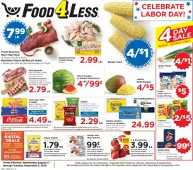 Preview Food 4 Less Weekly Ad valid from 08/27/2025