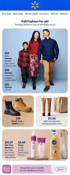 Preview Walmart - Fall Fashion for all! valid from Sep 25, 2025